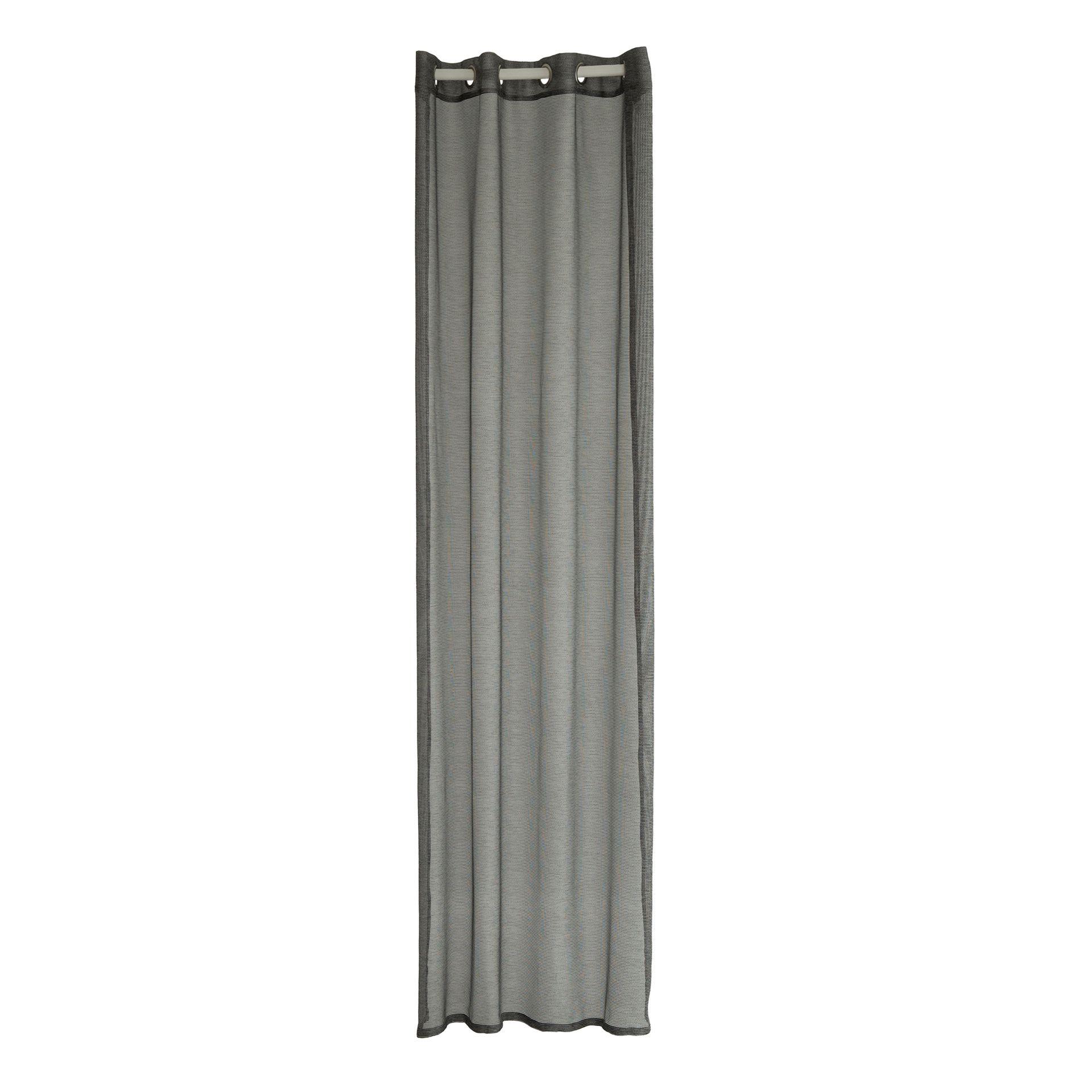 Ösenvorhang silber und anthrazit - Uni Ösenschal - Uni Gardine