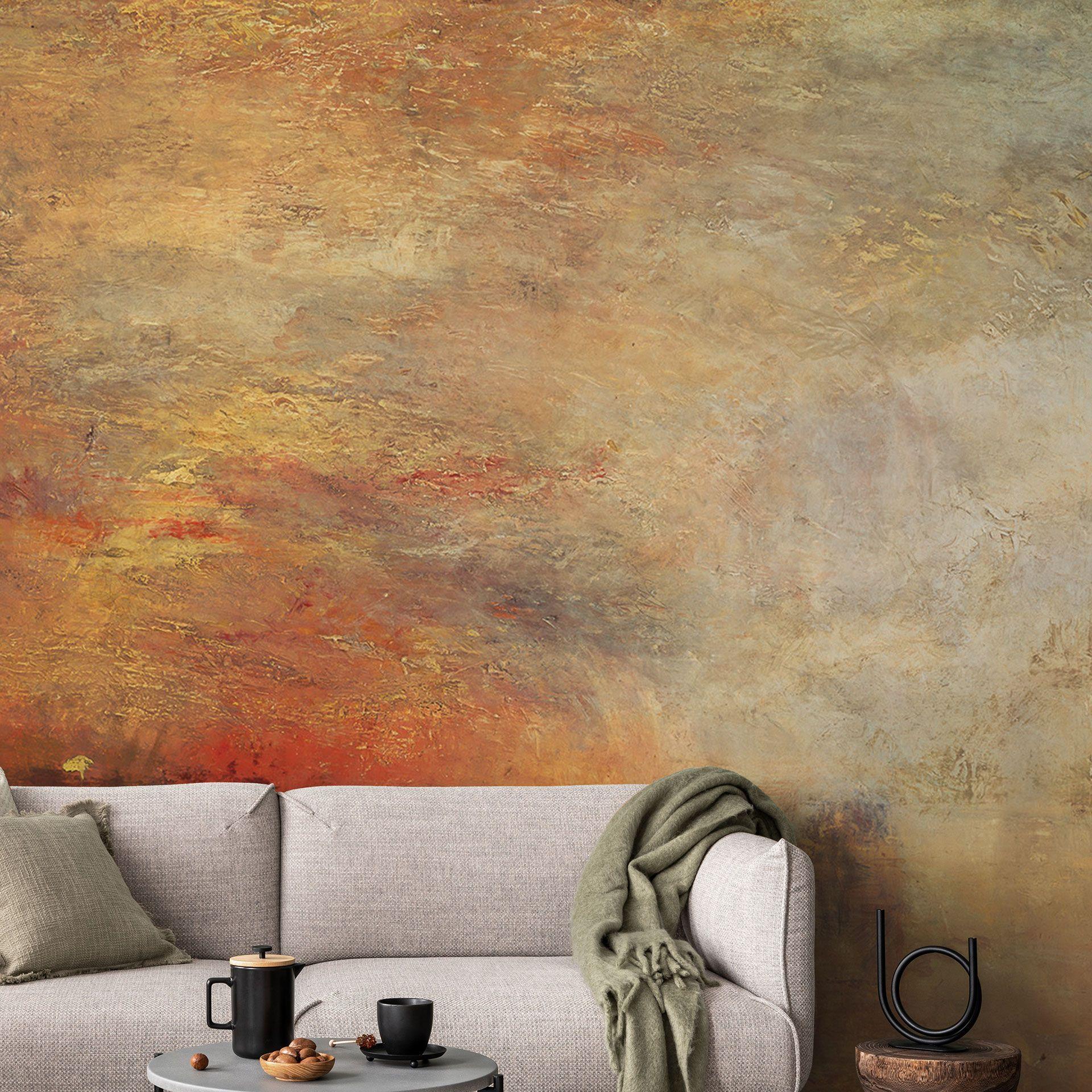 Fotomural Turner - Puesta de sol sobre un lago | Pintura abstracta