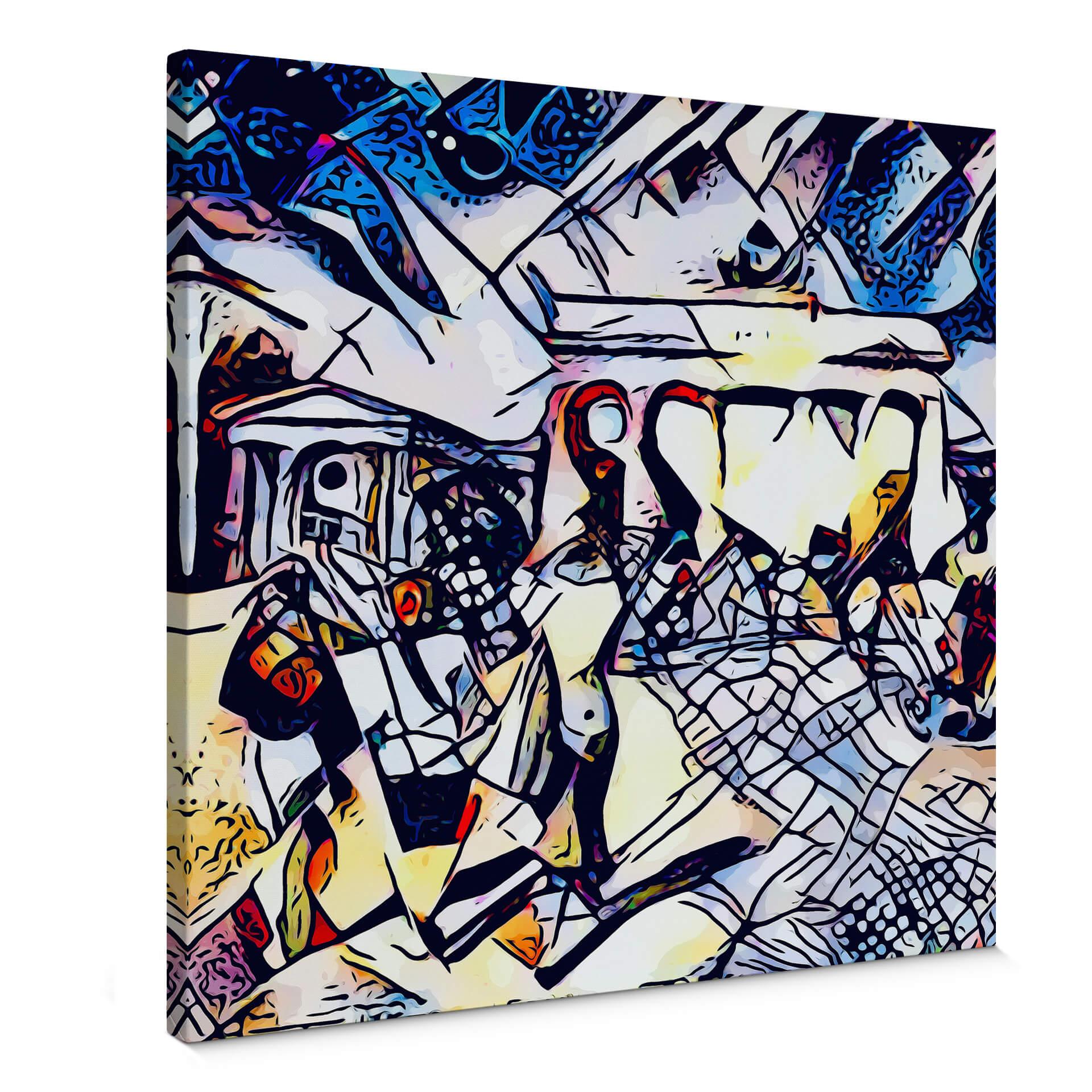 Lienzo Zamart - Kandinsky se encuentra con Berlín azul cielo - Cuadrado