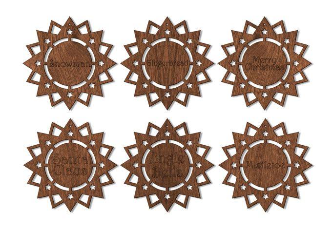 Arte en madera de caoba - Flor de Pascua (6 piezas)