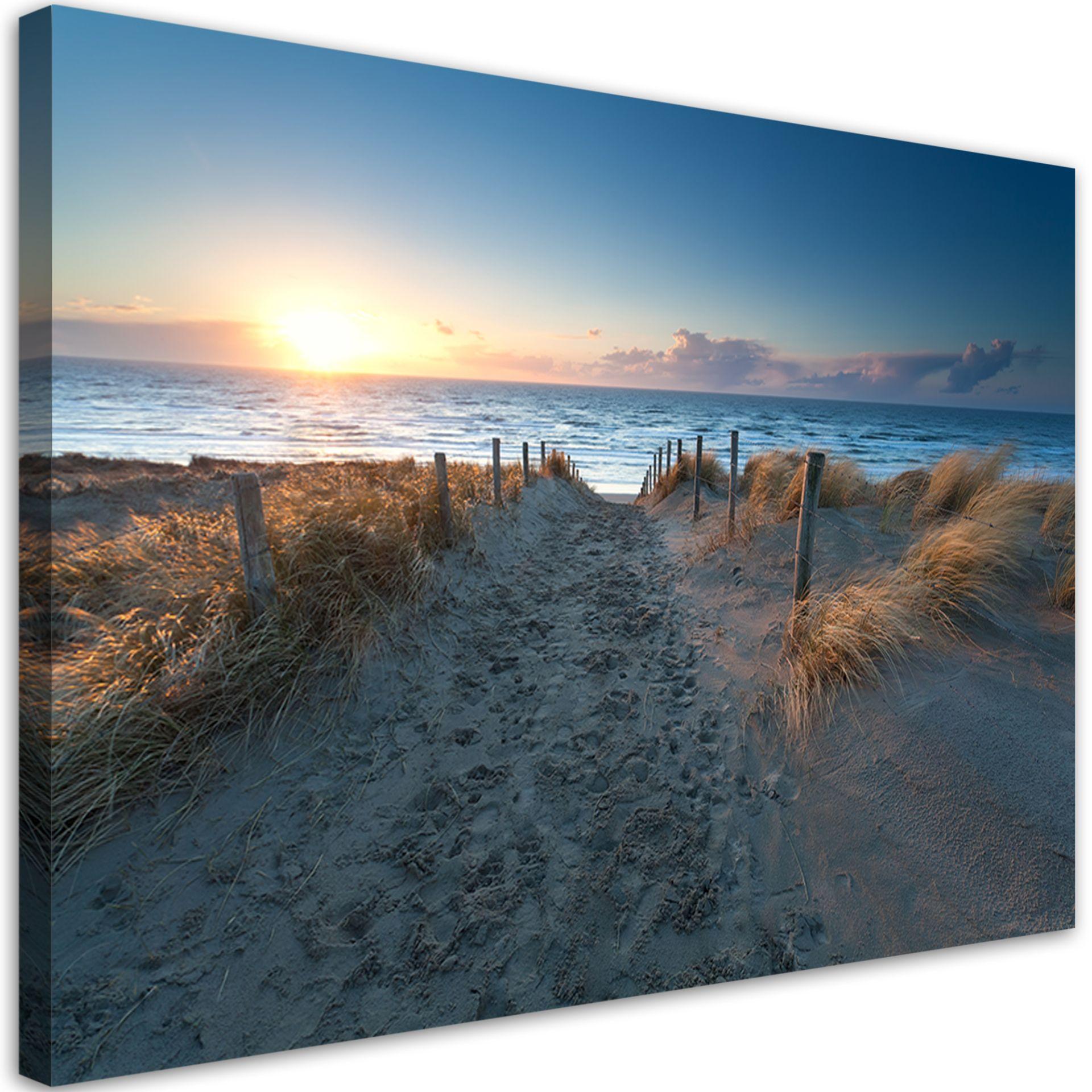 Canvasbillede, solnedgang over havet