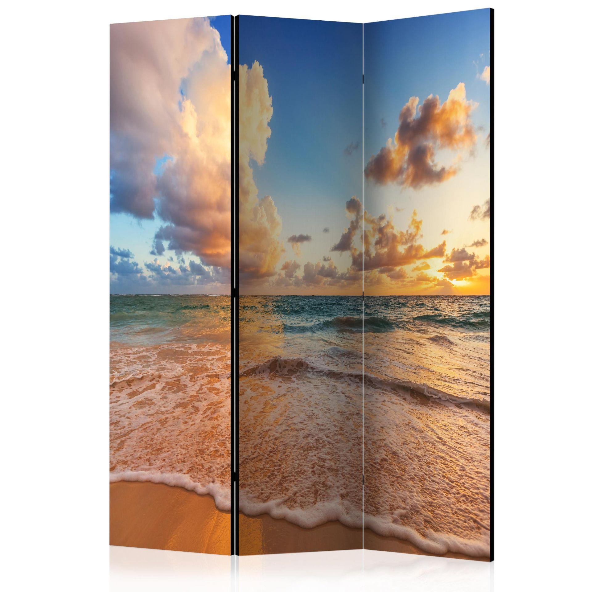Screen room divider - Morgen ved havet, 3-delt