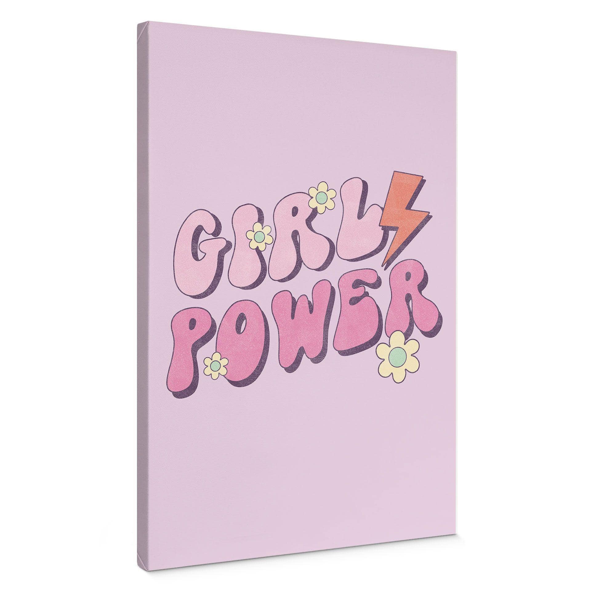 Lienzo Girl Power letras retro morado