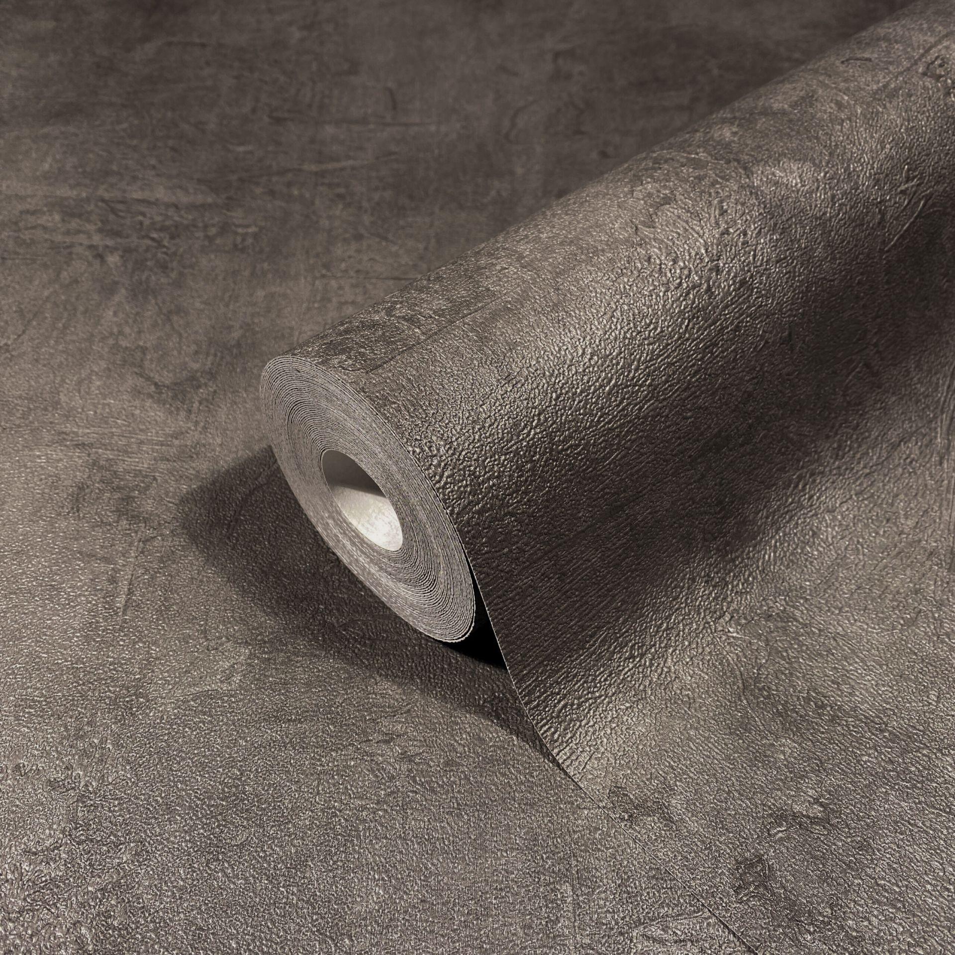 Non-woven tapet i betonlook, ensfarvet brun Tekstur 