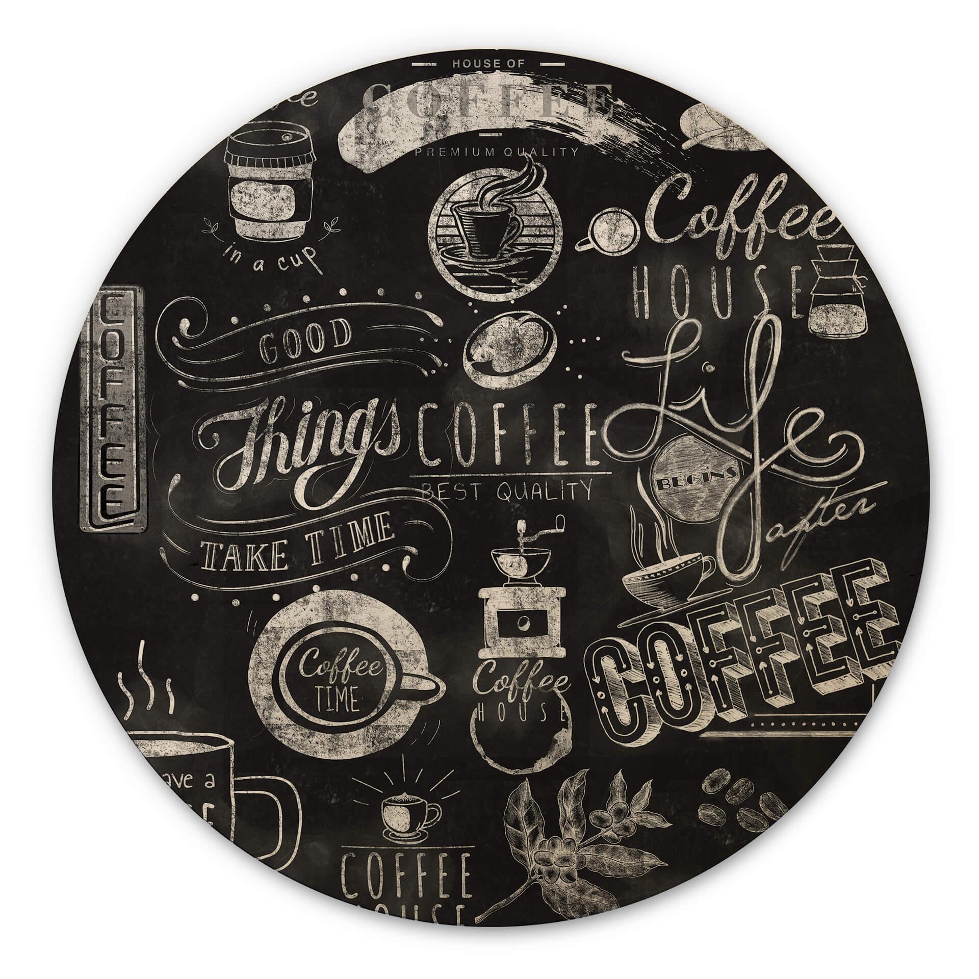 Cuadro de madera Mundo del Café - Redondo