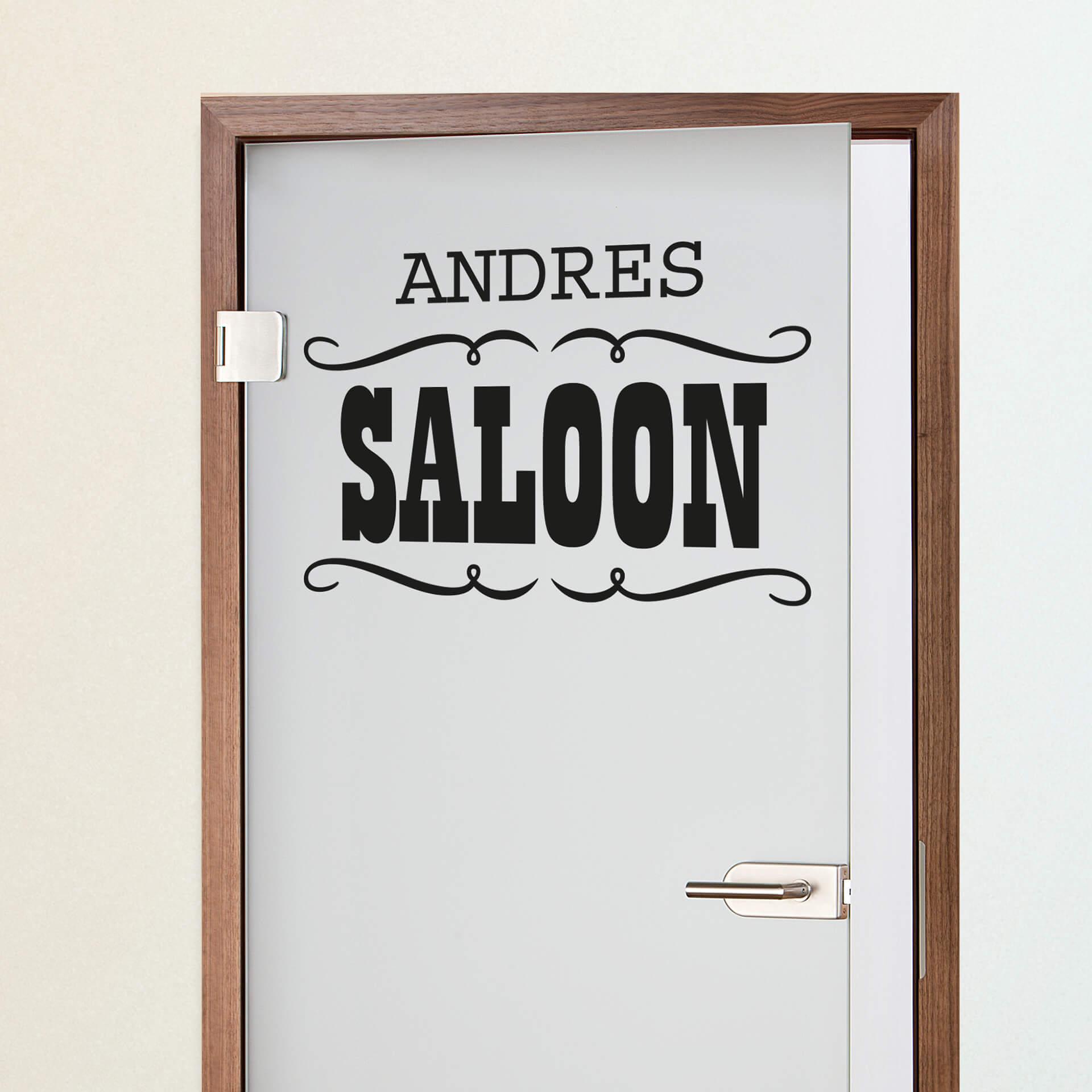 Wallsticker -  + Navn - Saloon