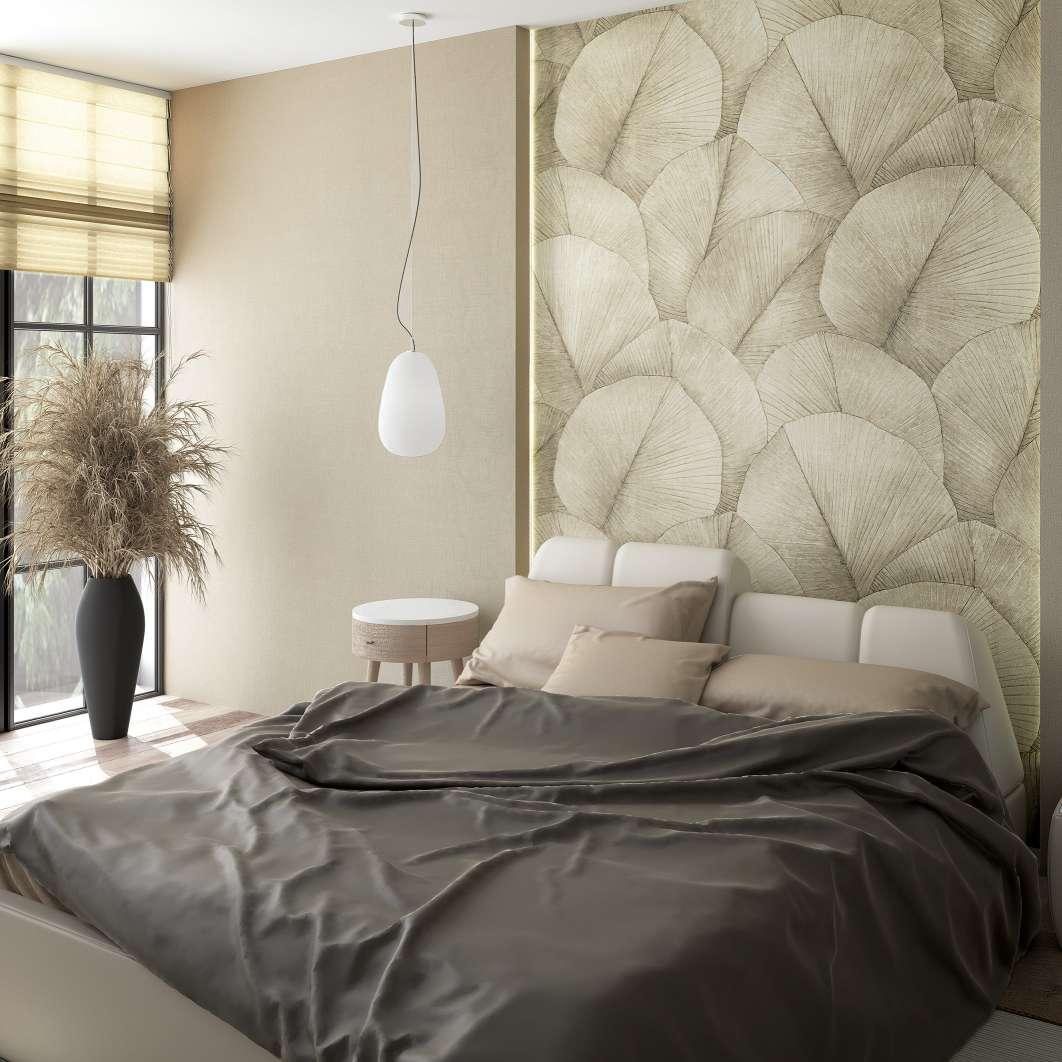 Kumano tapet med blomstermotiver beige