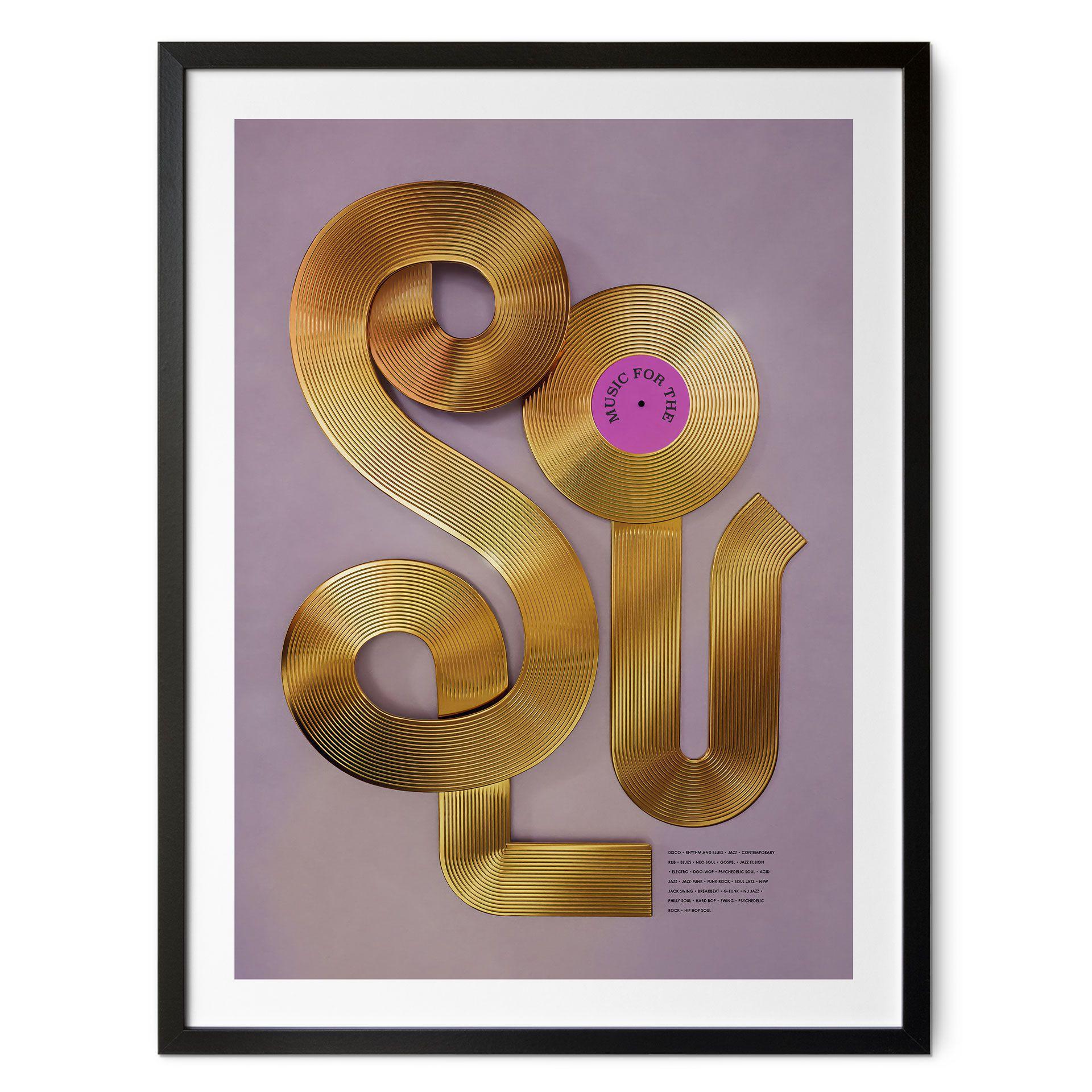 Póster Soul meets vinyl - Música para el alma - Harrison