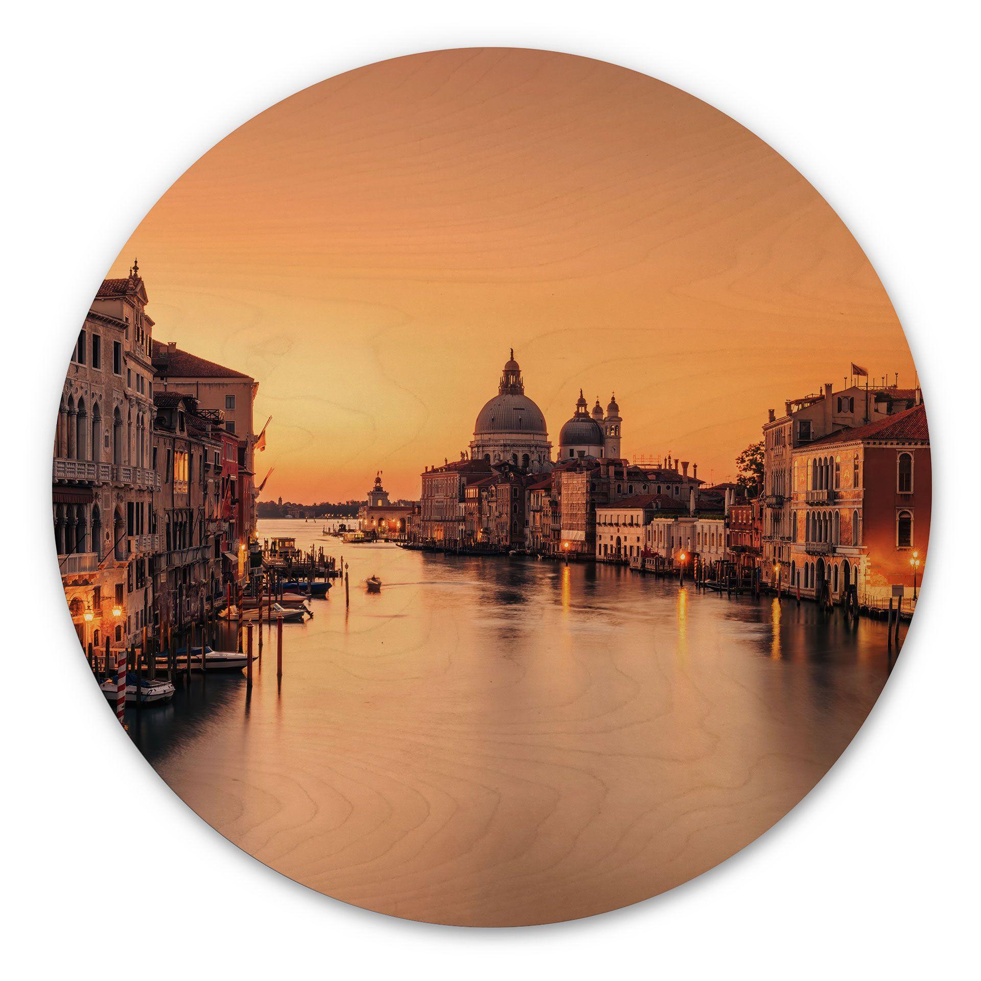 Cuadro de madera puesta de sol en Venecia - Zhang - Redondo