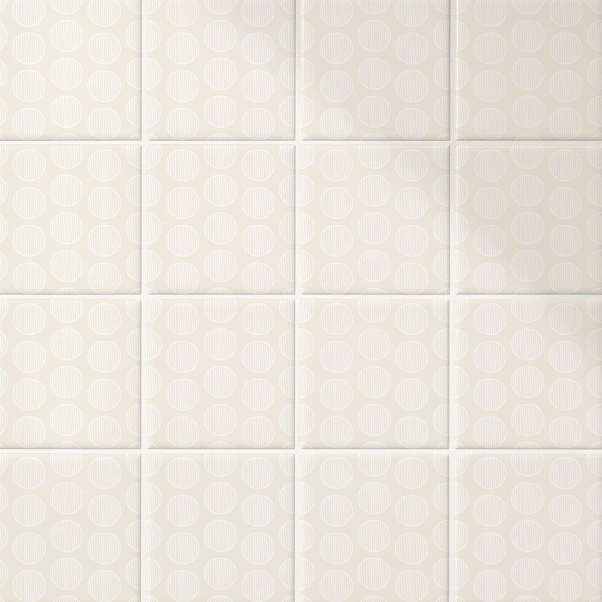 Azulejos Adhesivos Boho - círculos crema - lote de 12