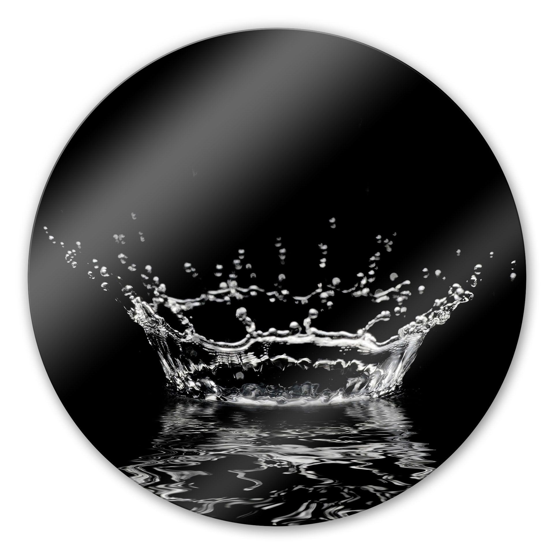 Tableau en verre - Gouttes d'eau - Rond