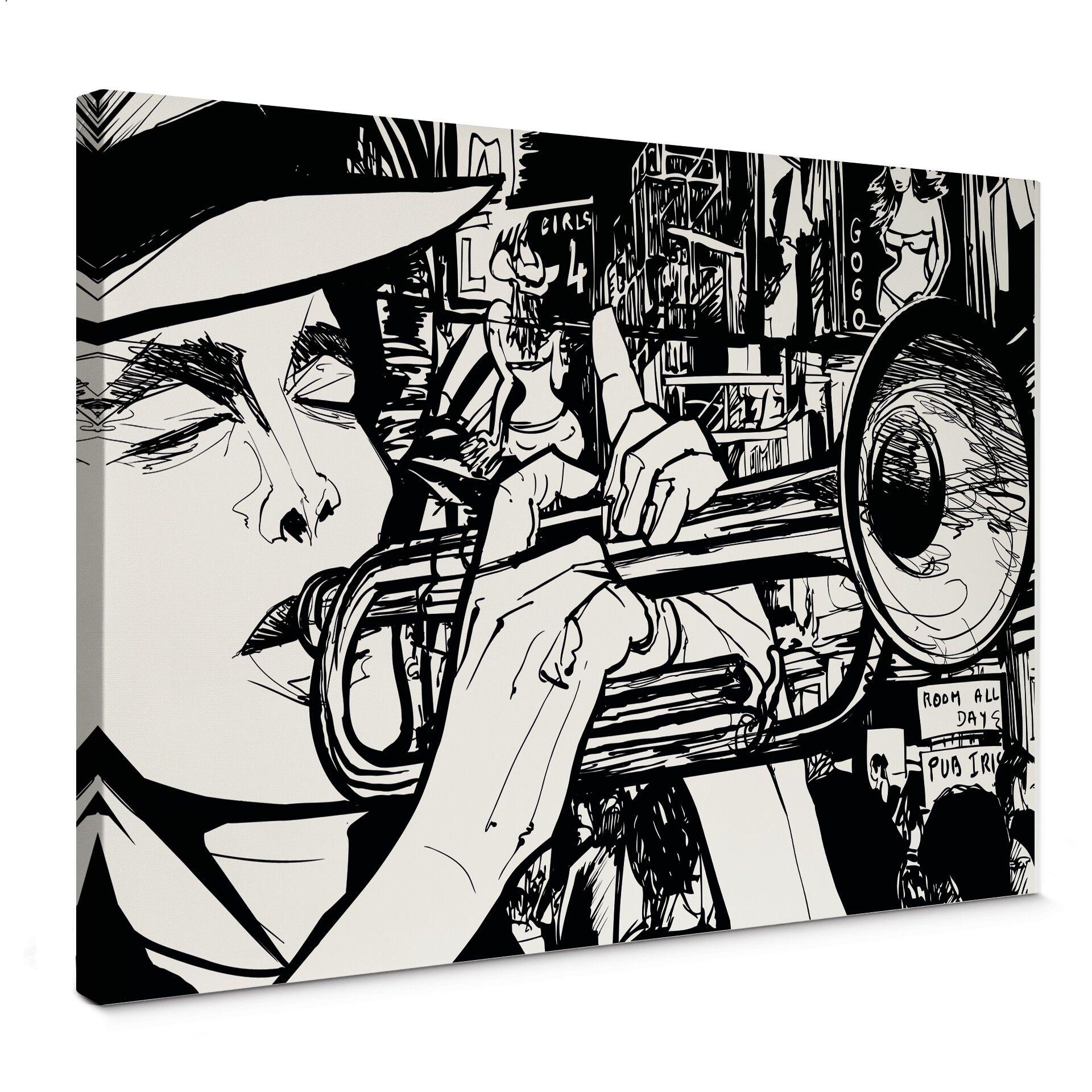 Tableau sur toile Sound of a Street Musician