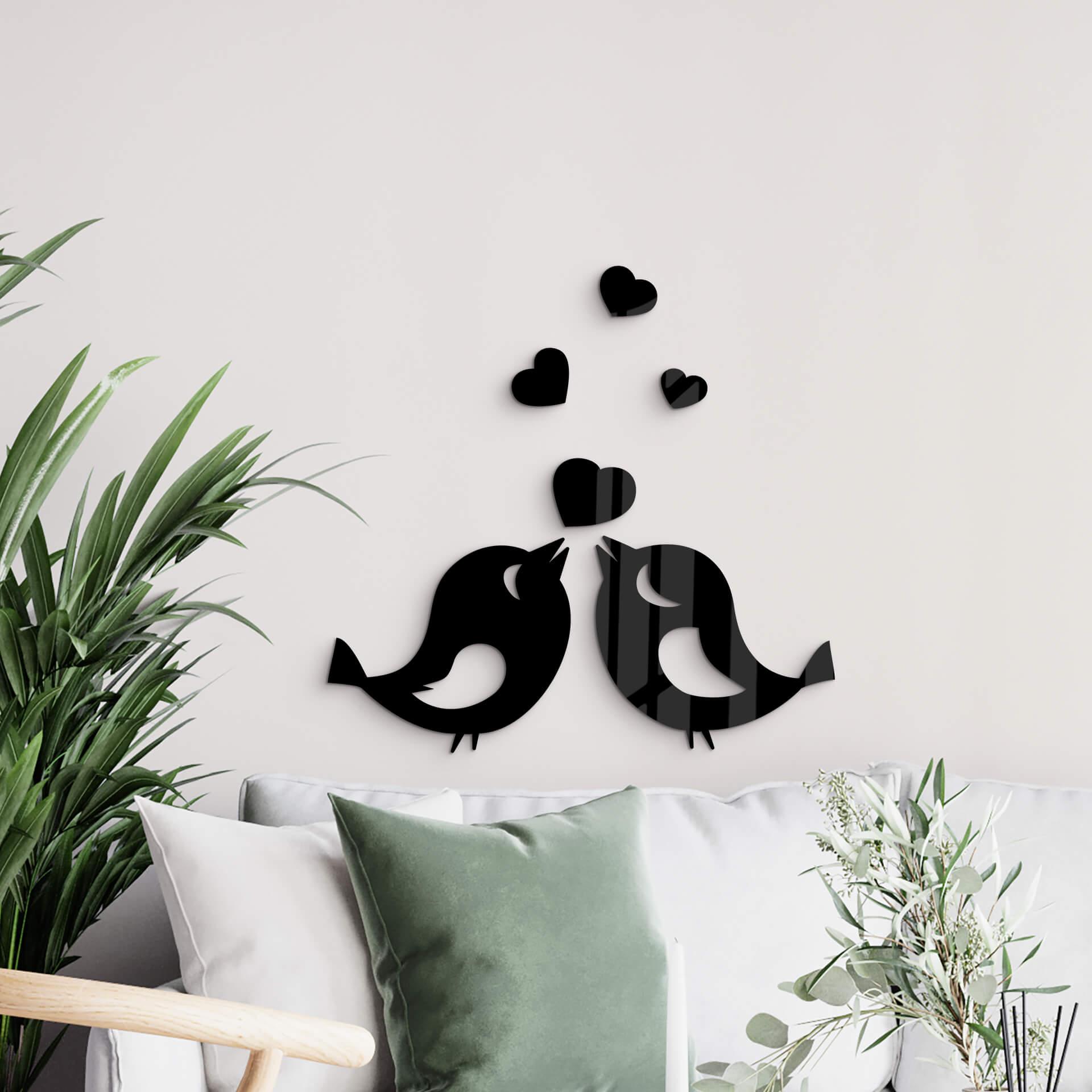 Decoración acrílica gorrión amor