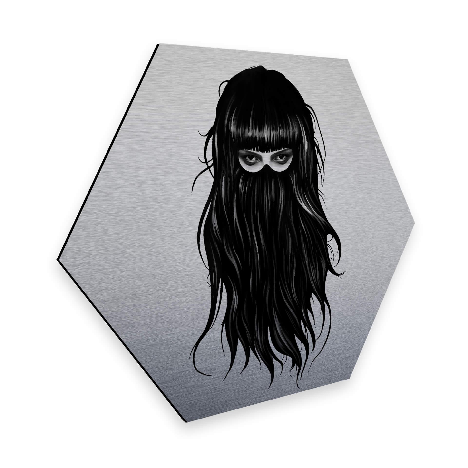 Hexagon Alu-Dibond Zilvereffect Ireland - It Girl