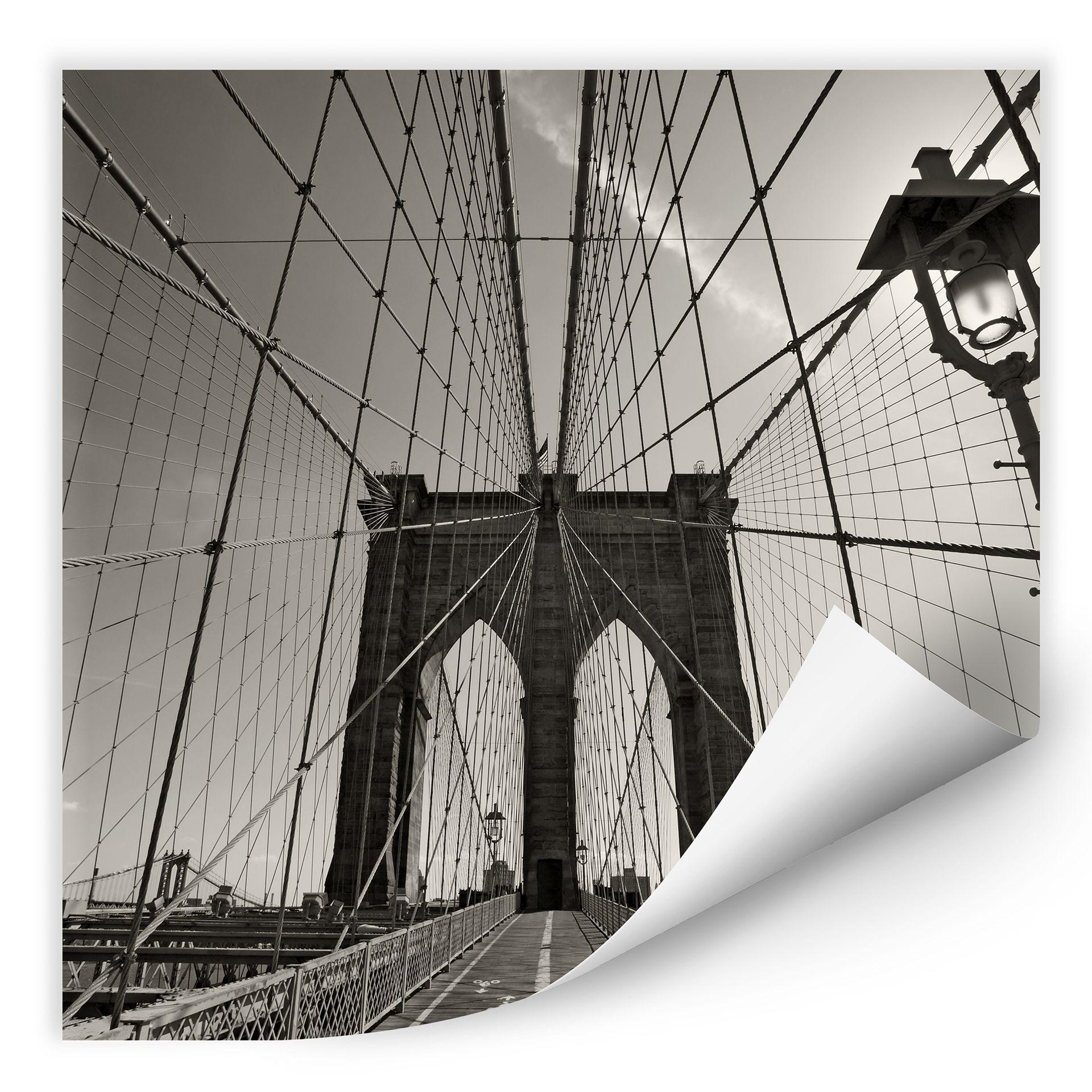 Zelfklevende Poster - Brooklyn Bridge