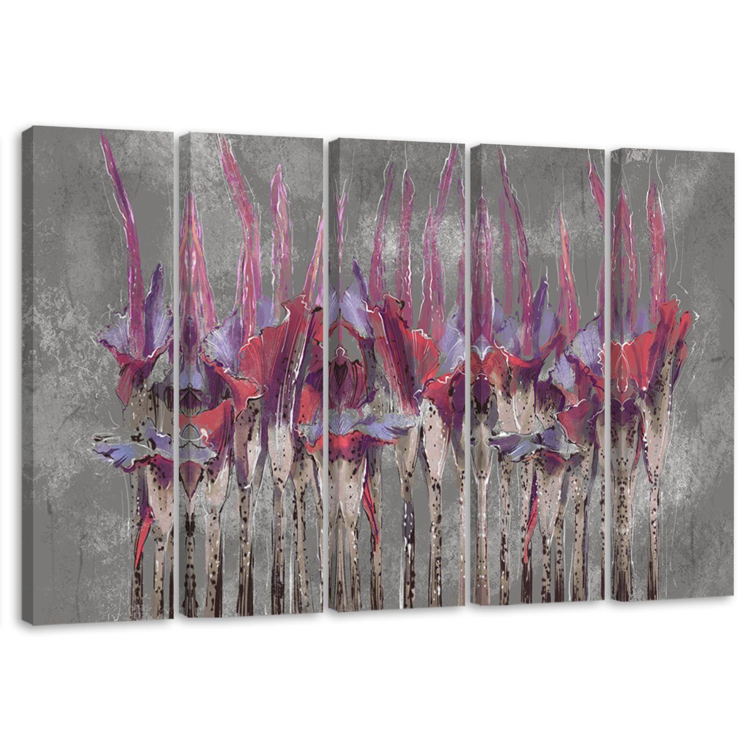 Lærred print 5 dele, planter blomster Simnitło