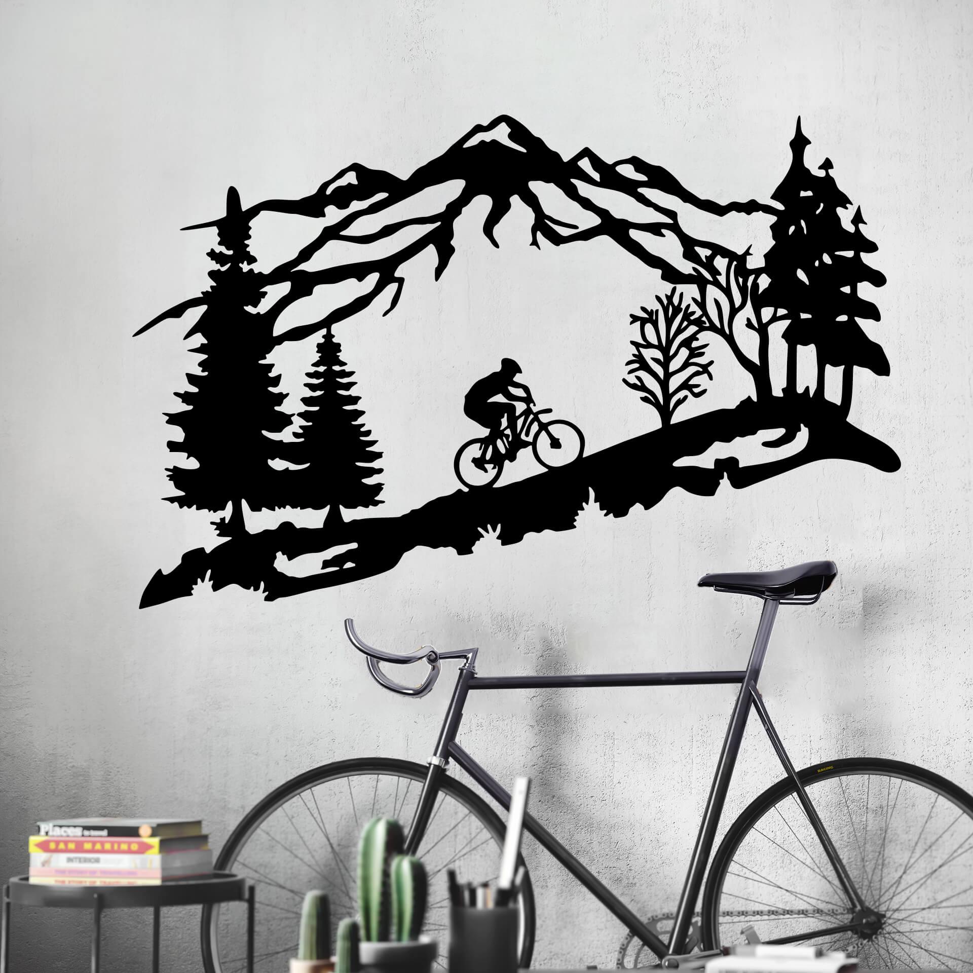 Wallsticker Mountainbike i bjergene