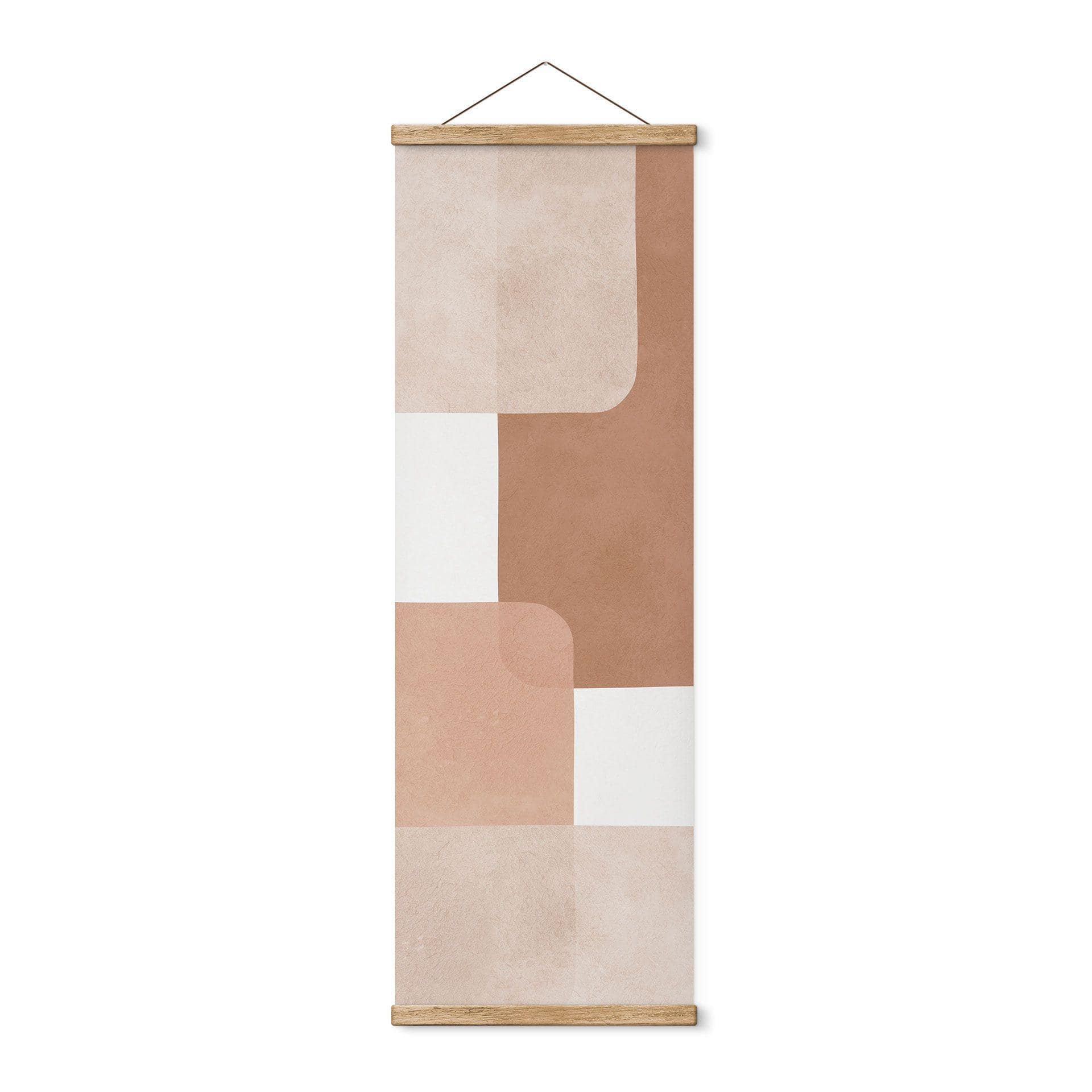 Póster de tela Abstracción boho en beige-marrón - Costa - Panorama