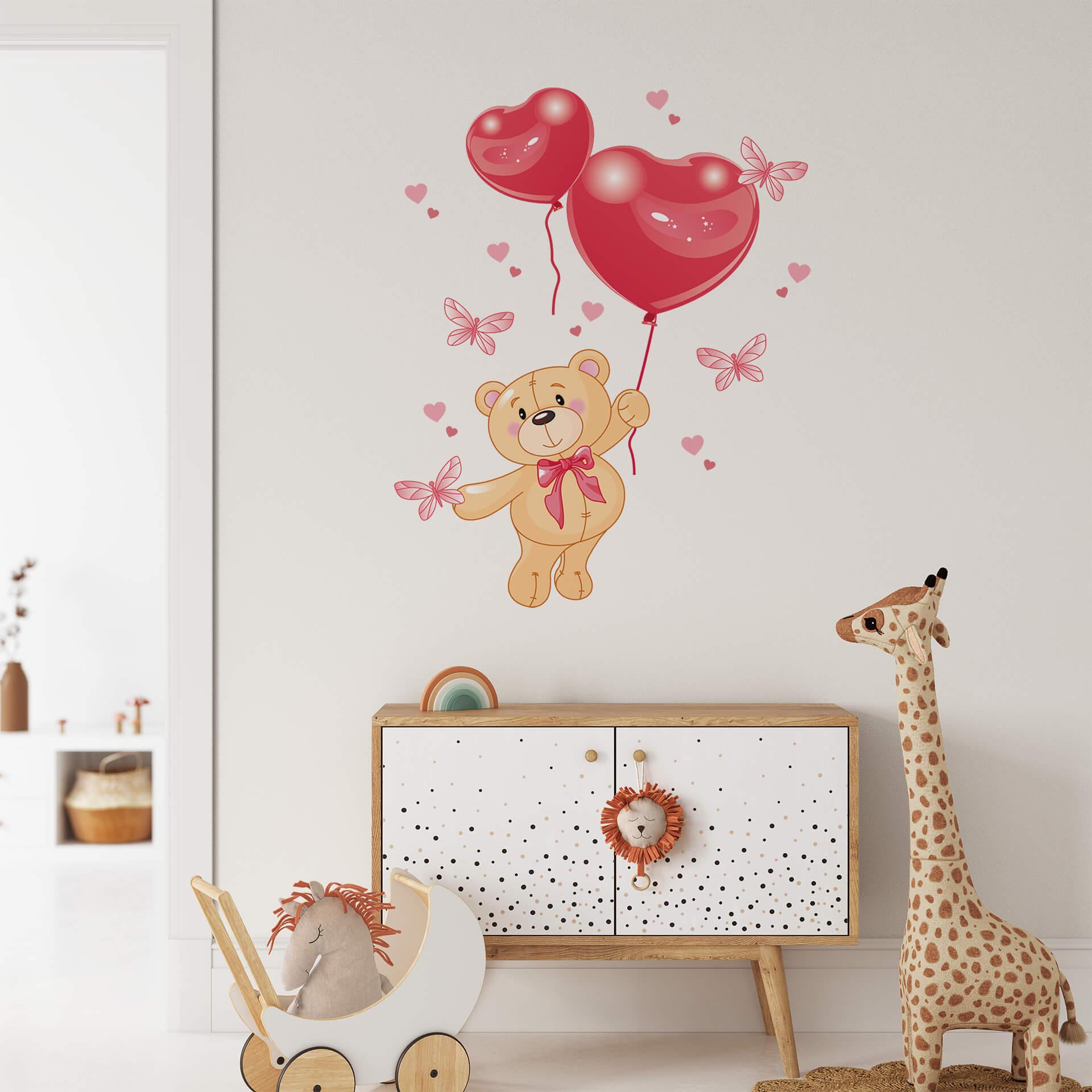 Sticker mural - Ourson et ballon