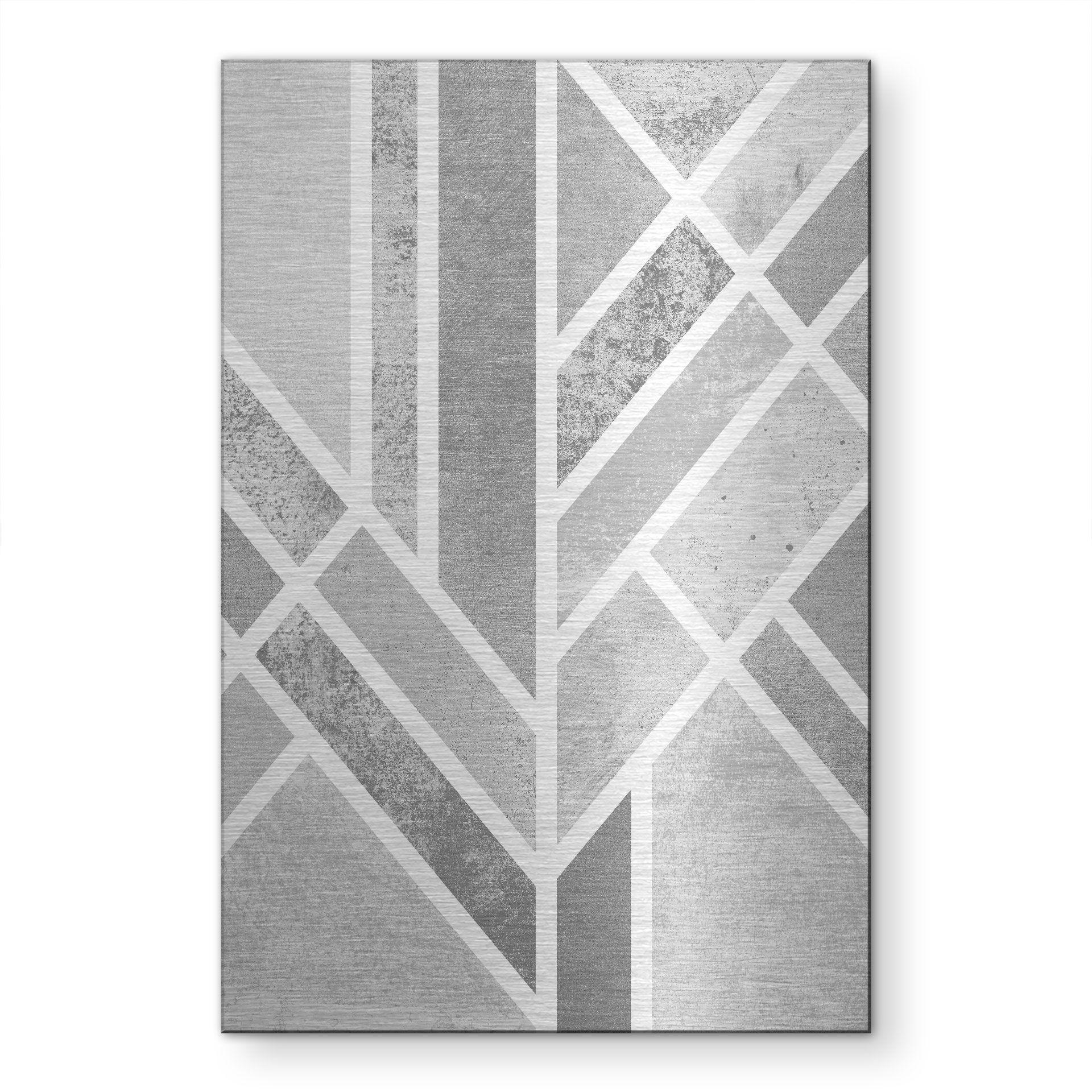 Alu-Dibond spazzolato con Effetto Oro, Argento e Rame - Art Déco - Geometria dorata - Fredriksson
