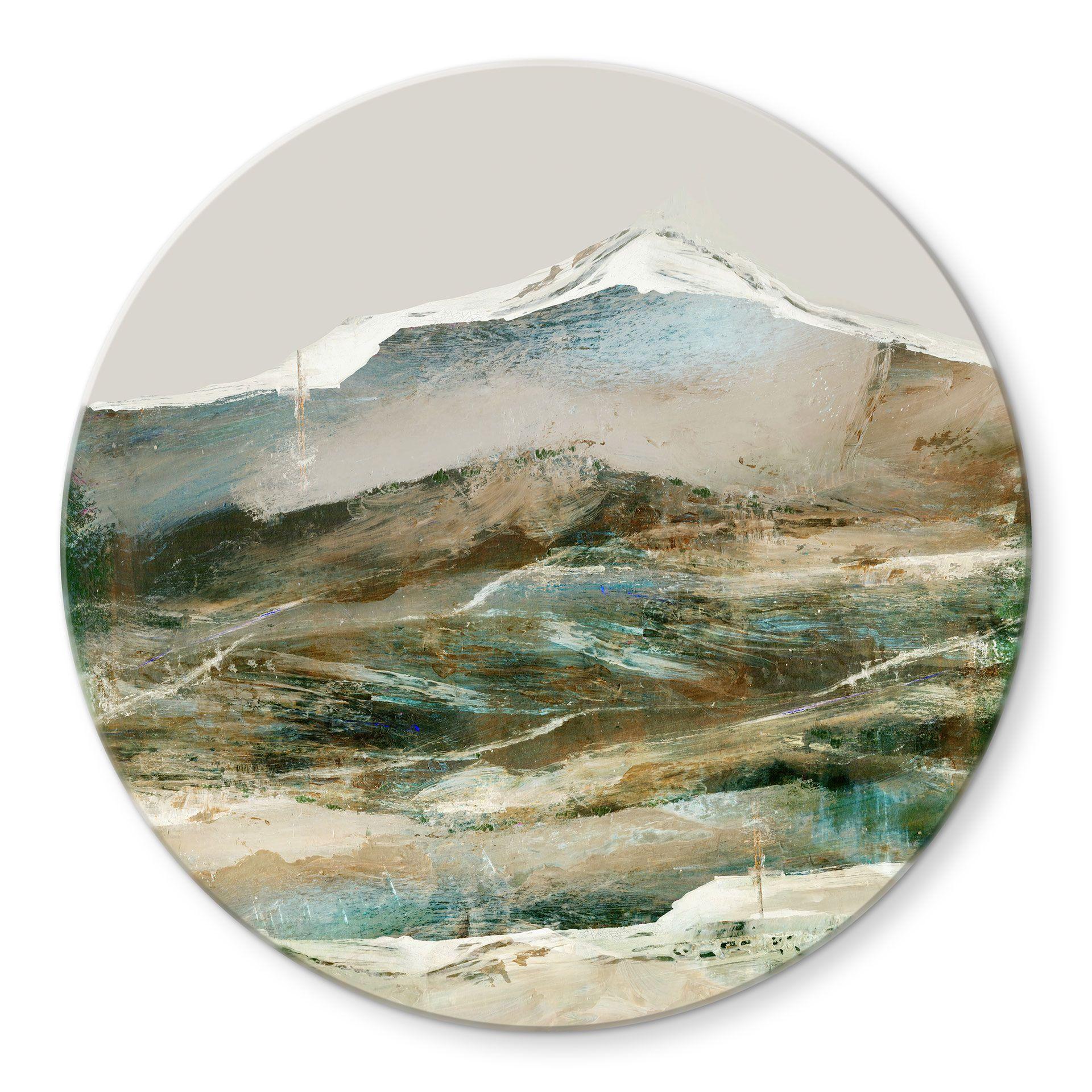 Glasbillede - Abstrakte bjerge - Hobday