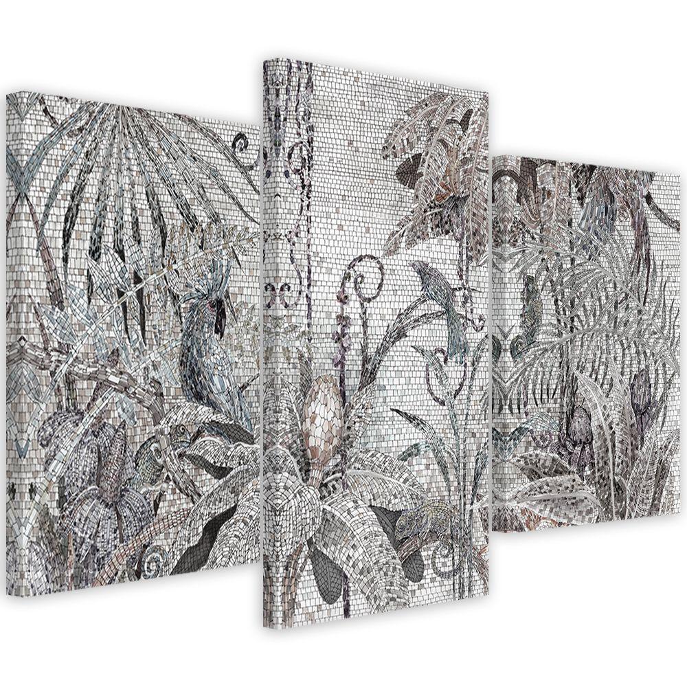 3-delt lærredstryk Mosaikjungle