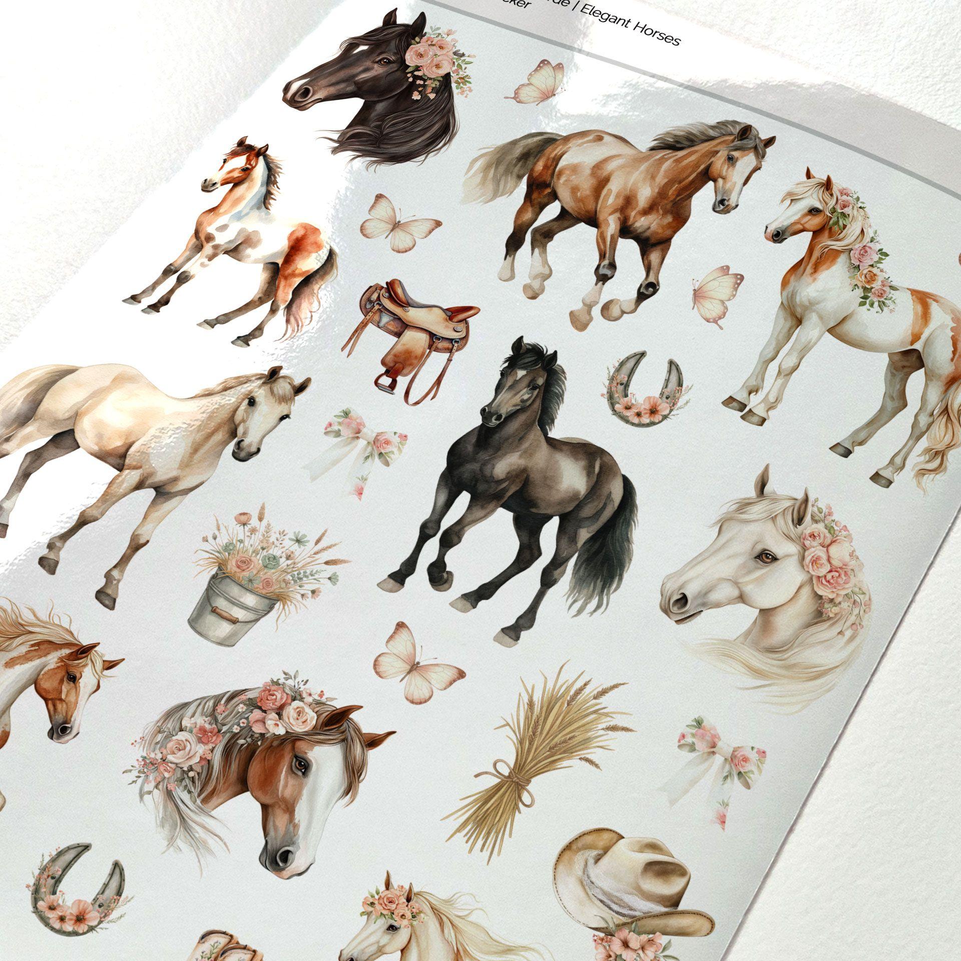 Wallsticker Klistermærke med ædle heste