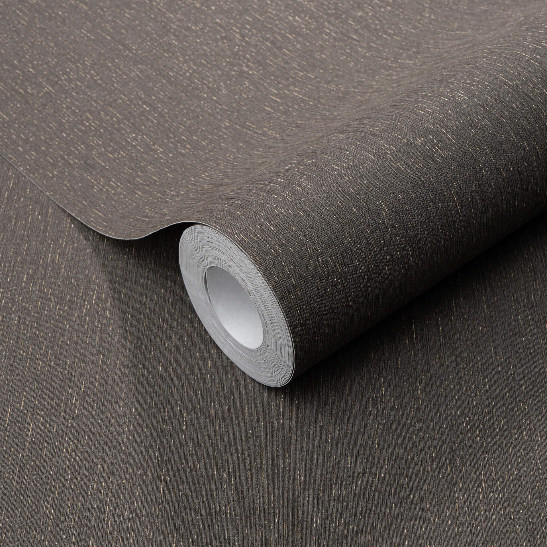 Papel pintado no tejido con textura longitudinal fina en gris
