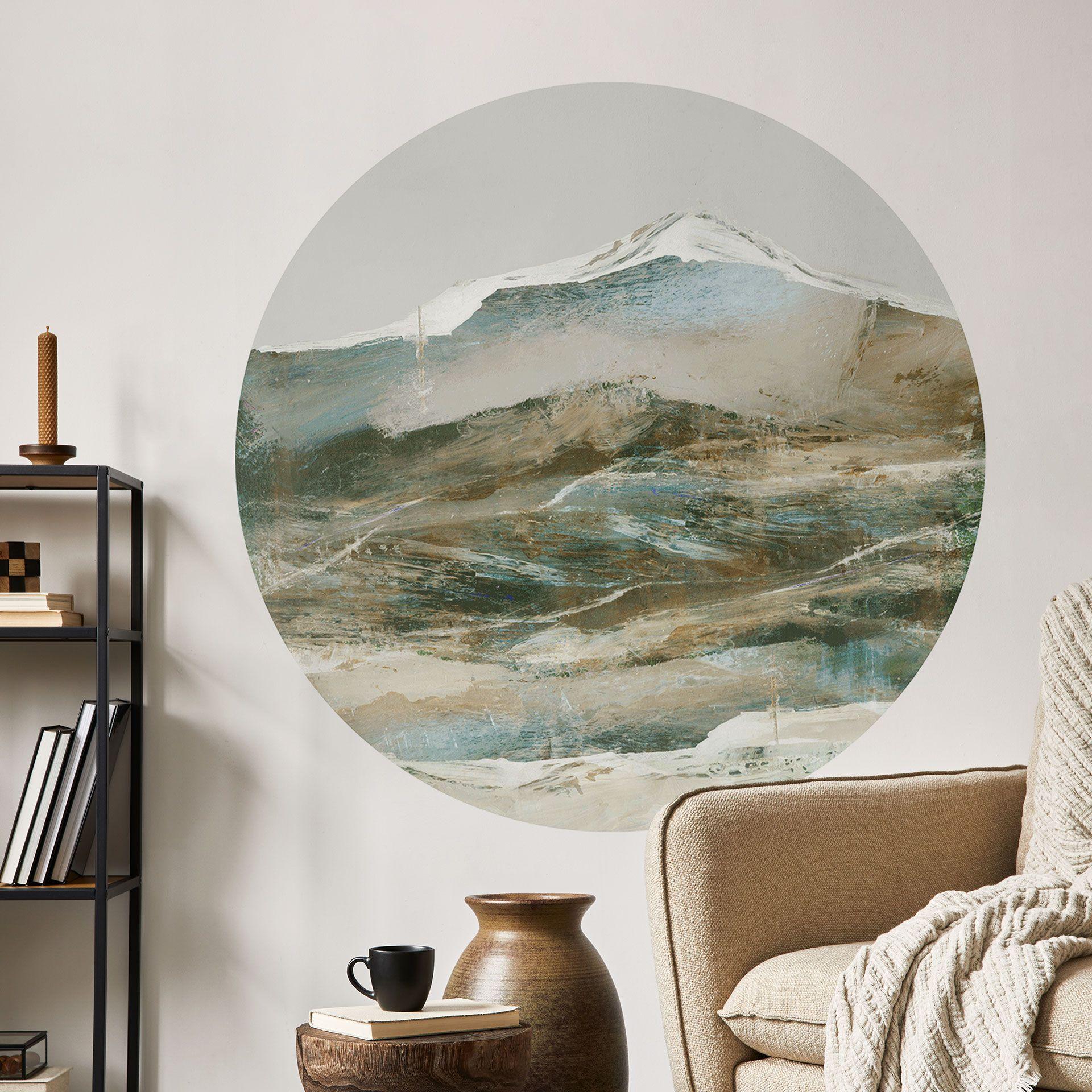 Vinilo decorativo montañas abstractas - Hobday - Redondo