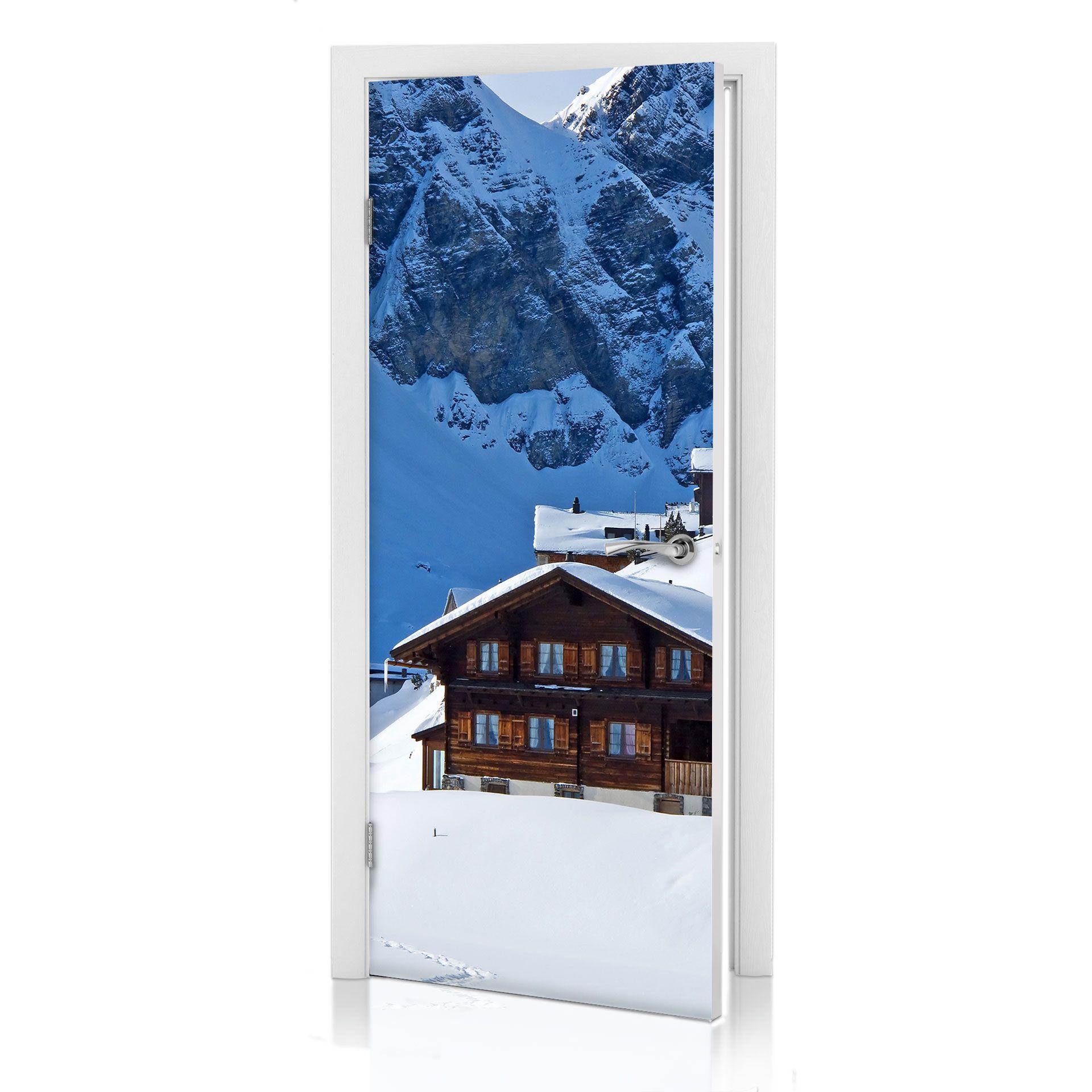 Türdesign Ferienhütte in den Schweizer Alpen 91x200 cm