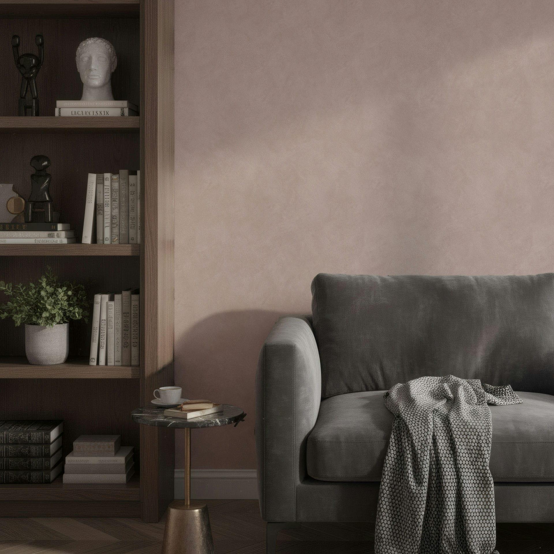Ikke-vævet tapet betonlook gipslook almindelig mat i brun 