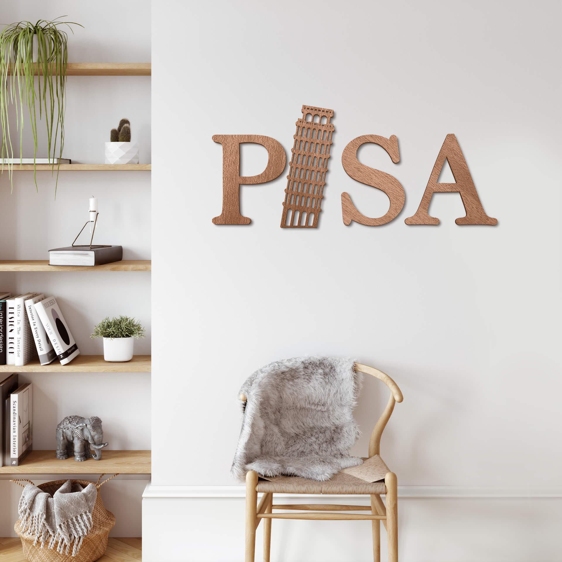 Træbogstaver - Pisa - Mahogni