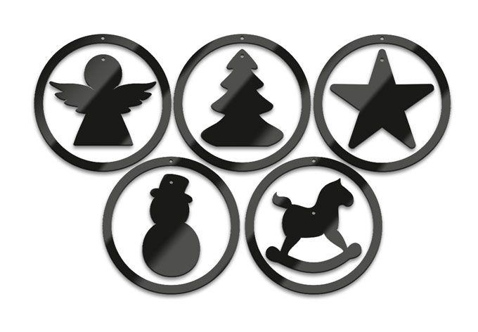 Décoration en verre acrylique pour sapin (pièces)