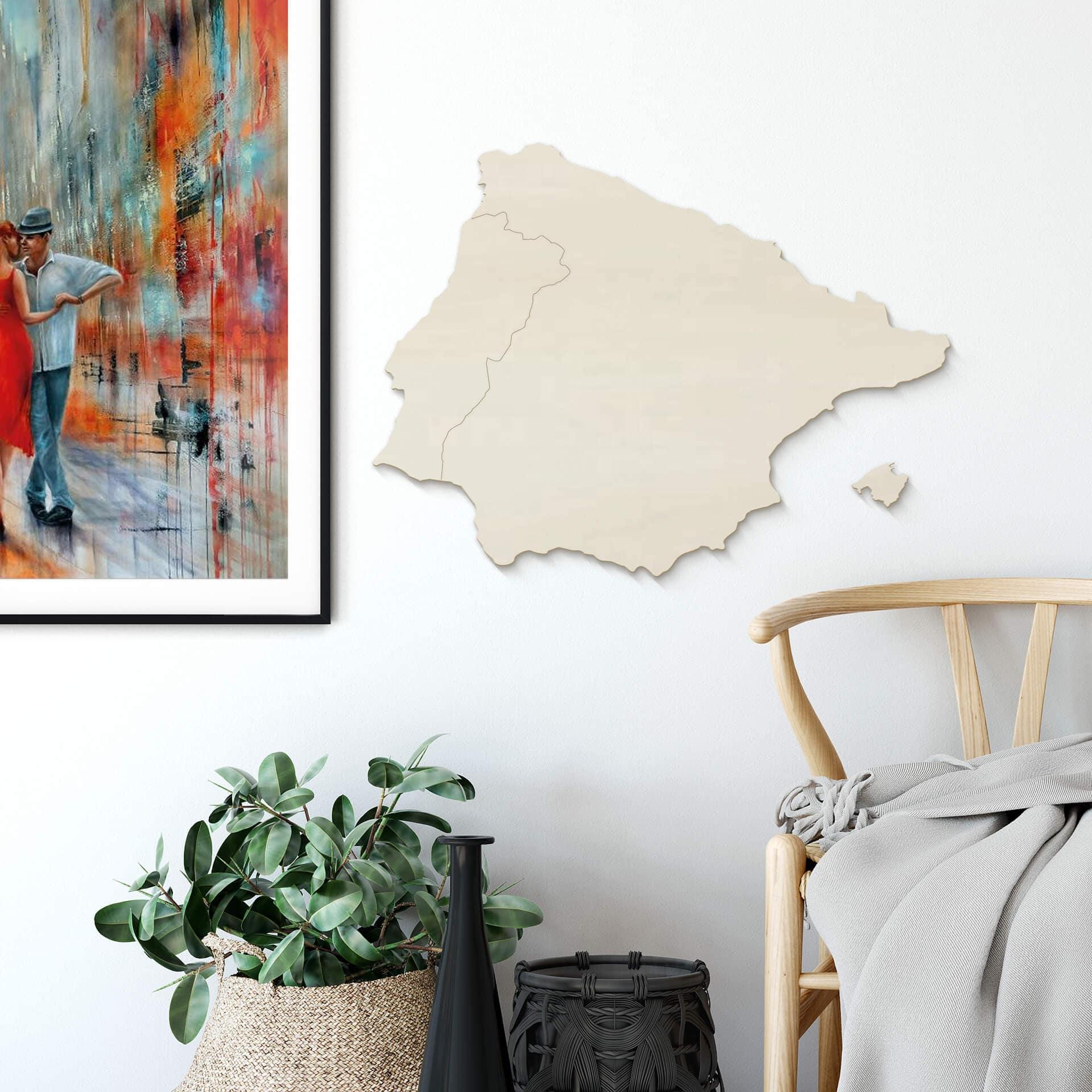 Chapa de chopo Wood art - Mapa Península Ibérica