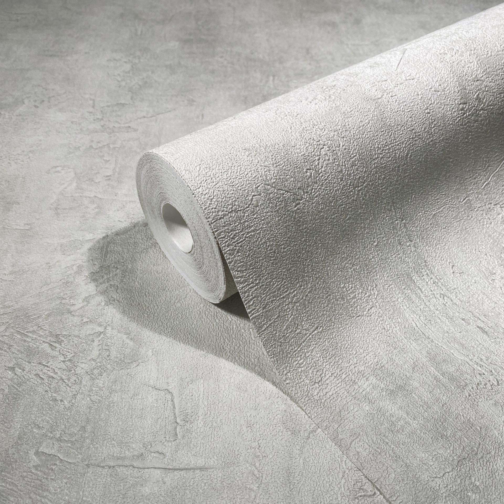 Non-woven tapet i betonlook, ensfarvet grå Tekstur 