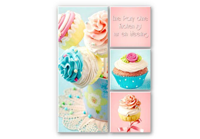 Wandbild Eine Party ohne Kuchen (4-teilig)