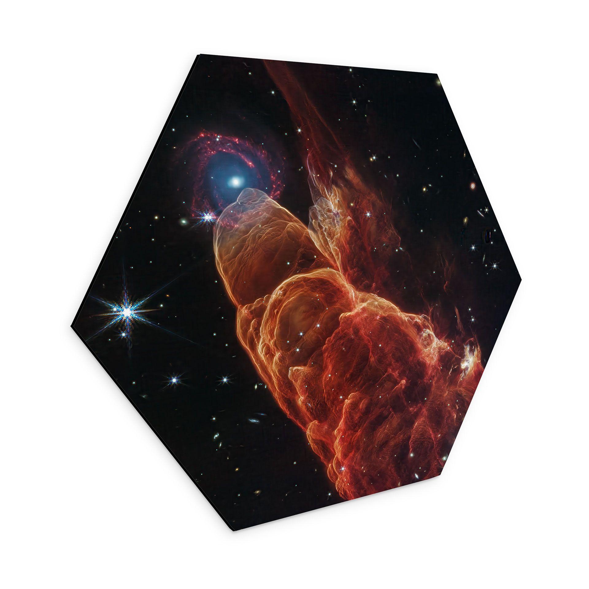 Sekskantet Billede James Webb-teleskopet - Kosmisk hvirvelvind Herbig Haro 49/50
