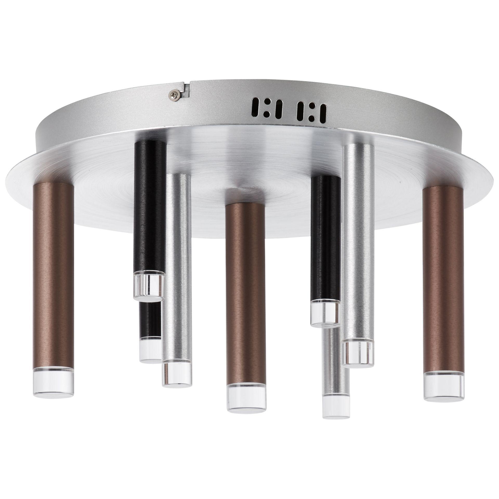Deckenleuchte Eddy, braun, 21,5 x 40 cm, Metall Deckenlampe, dimmbar