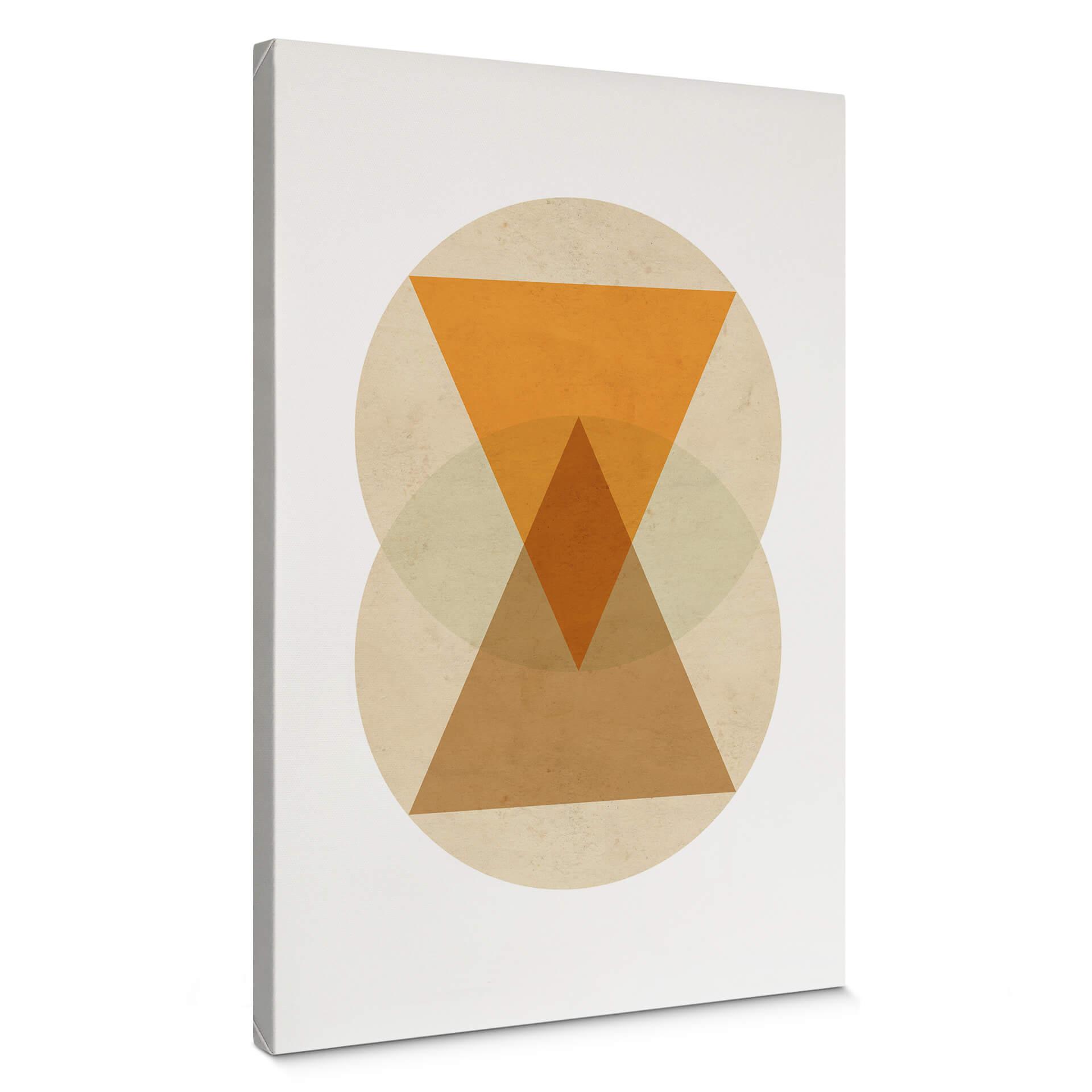 Lienzo Nouveauprints - Circulos y triangulos naranja y marron