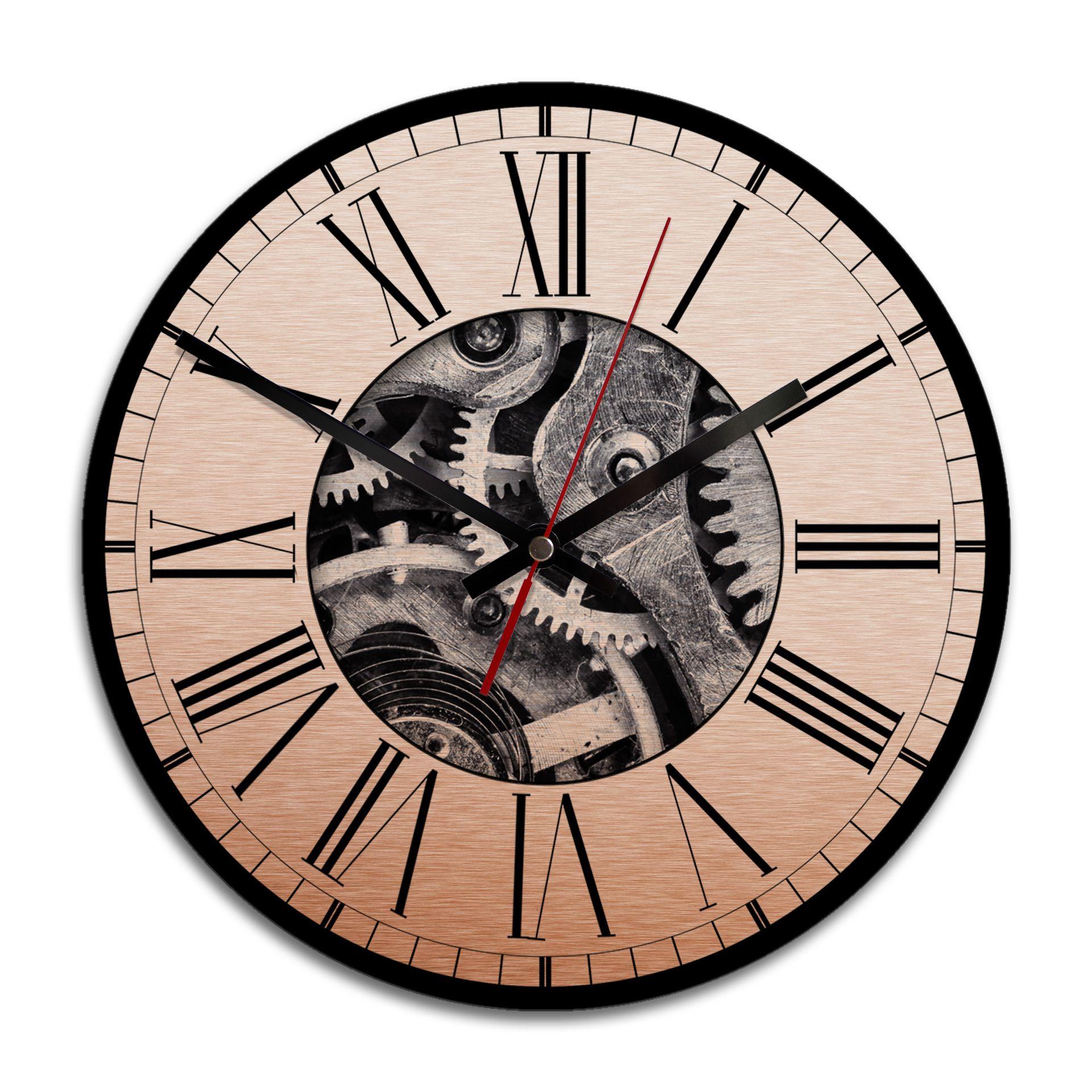 Wandklok Alu-Dibond met Kopereffect 02
