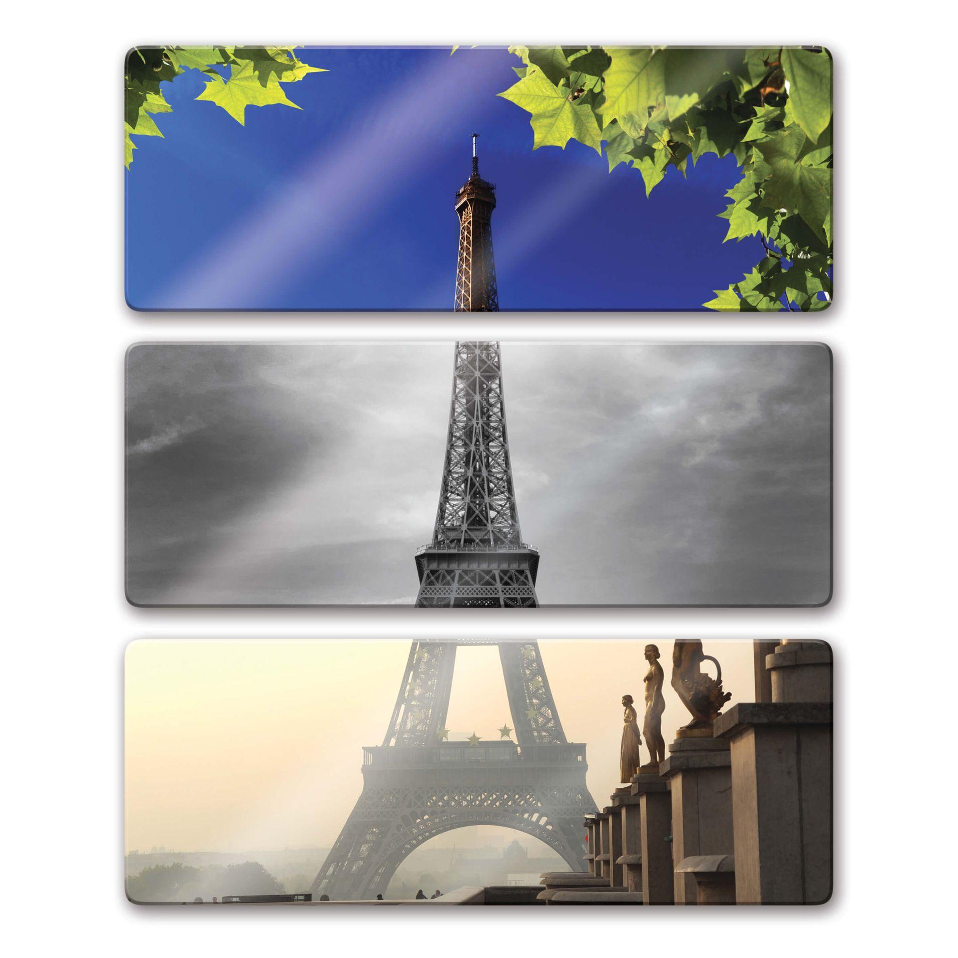 Tableau en verre - Tour Eiffel (3 parties)
