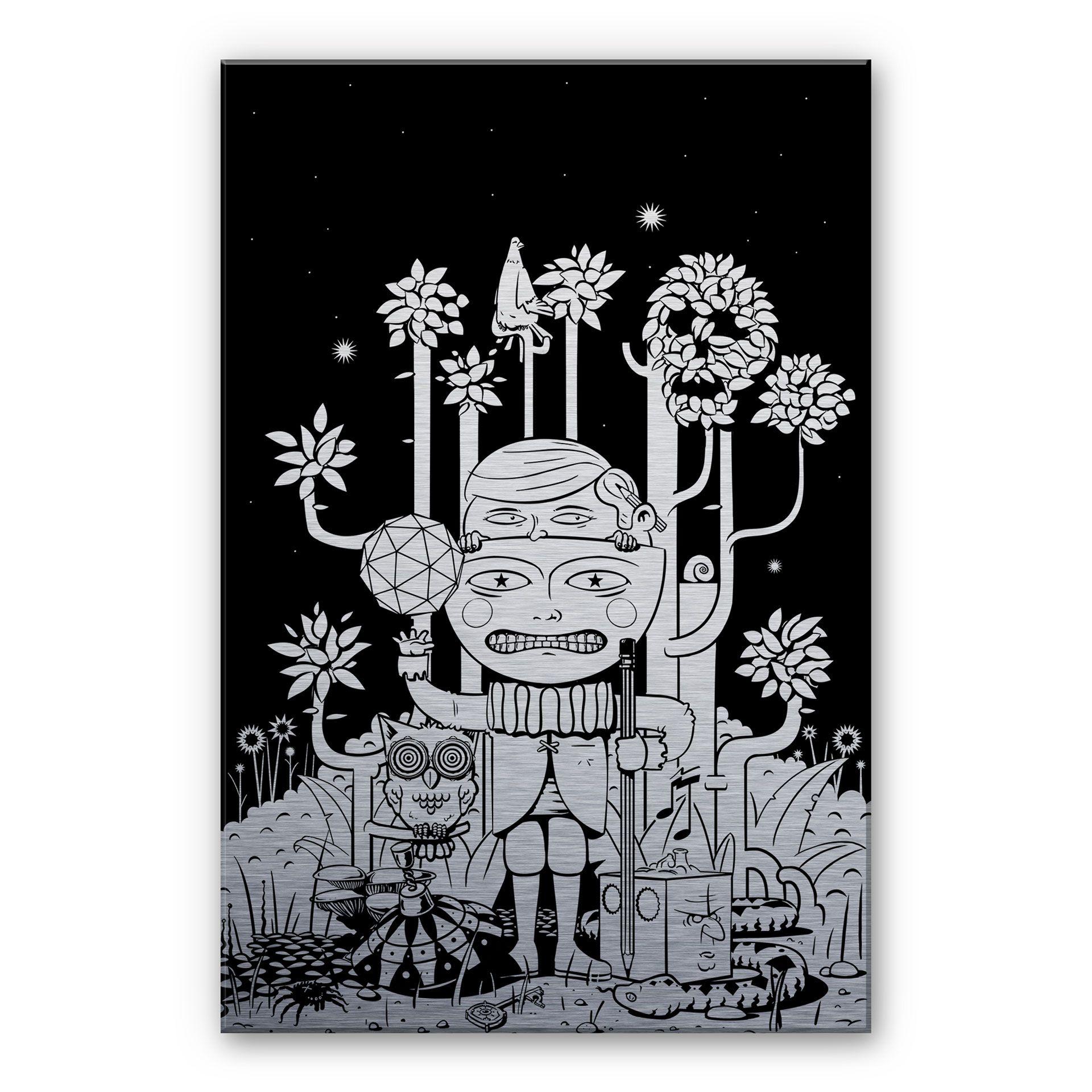 Alu-Dibond-Silberefekt - Drawstore - In the Woods – print på aluminium (Alu-Dibond)