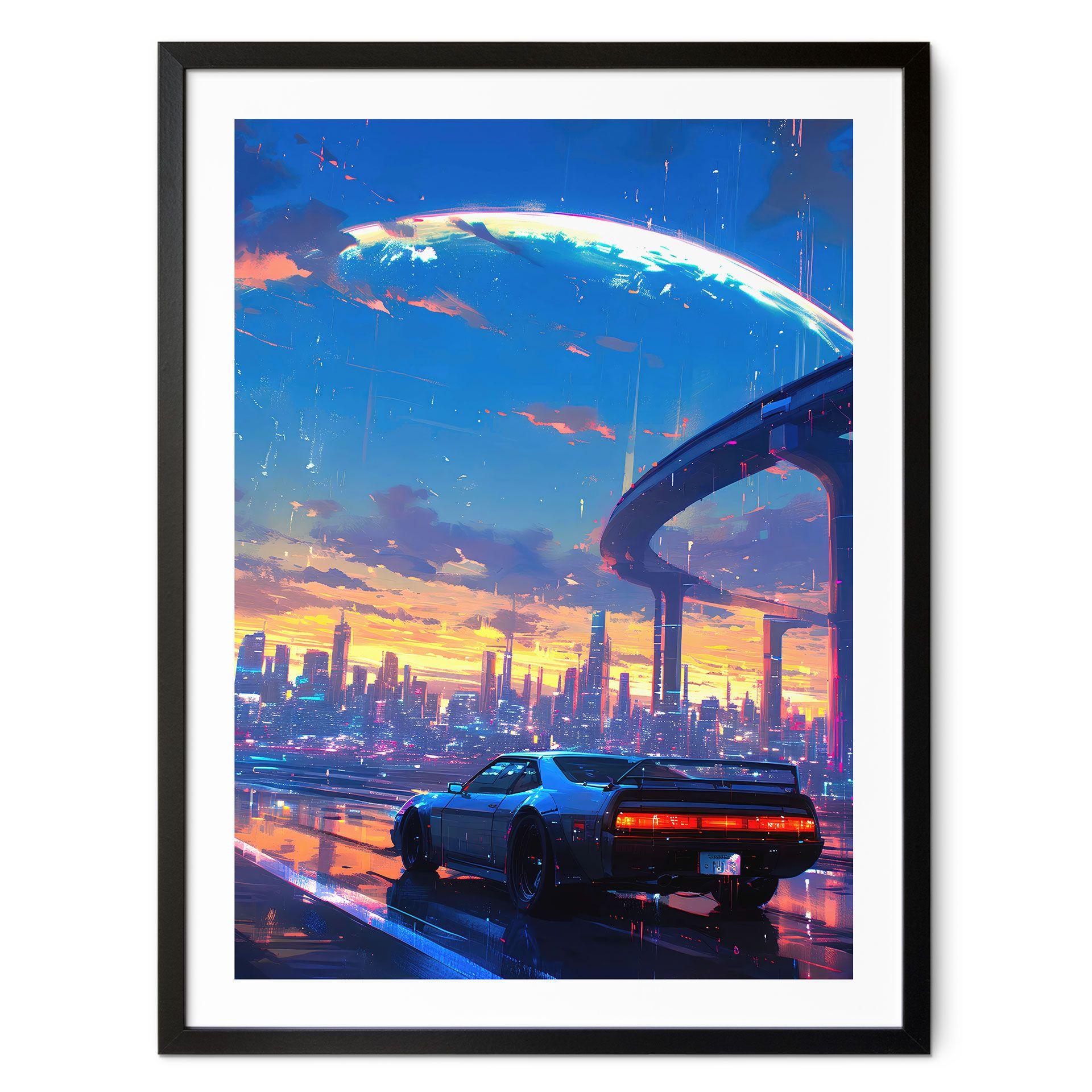 Póster Viaje en coche bajo la lluvia - Takkar