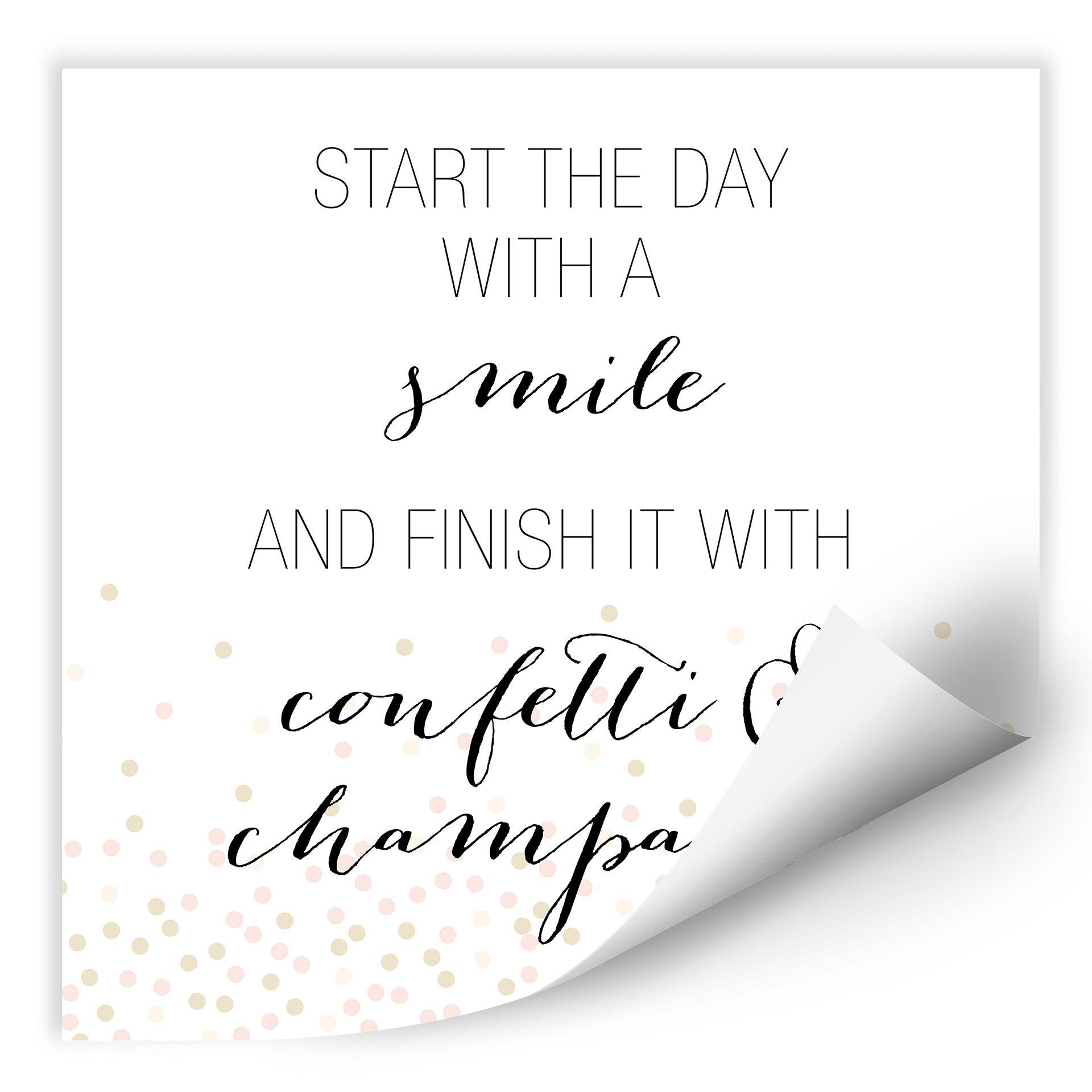 Zelfklevende Poster Confetti & Cream - Smile