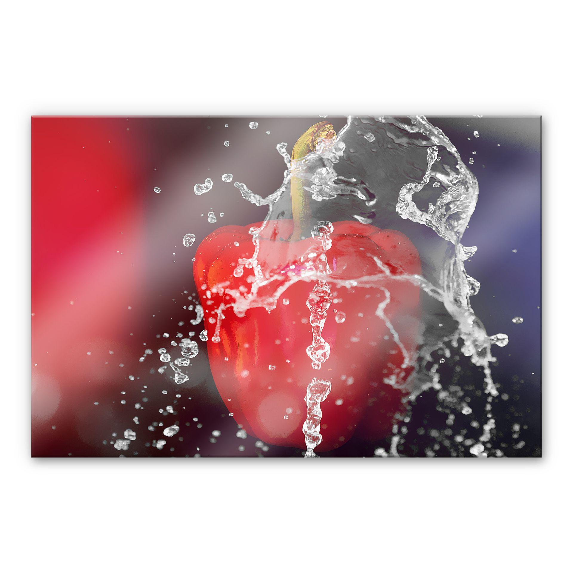 Tableau en verre acrylique - Poivron frais