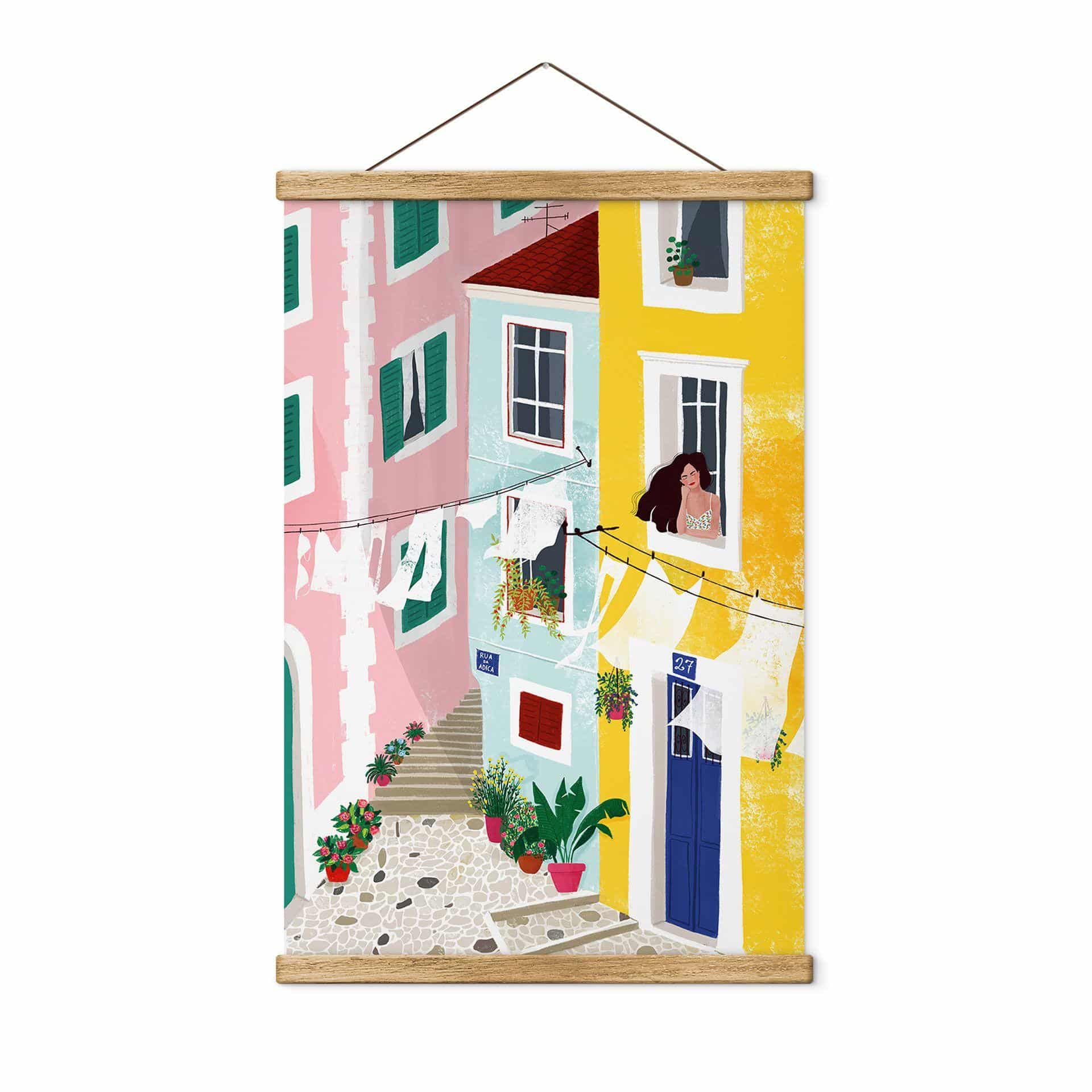 Póster de tela ilustración casas de verano - Tomljanovic
