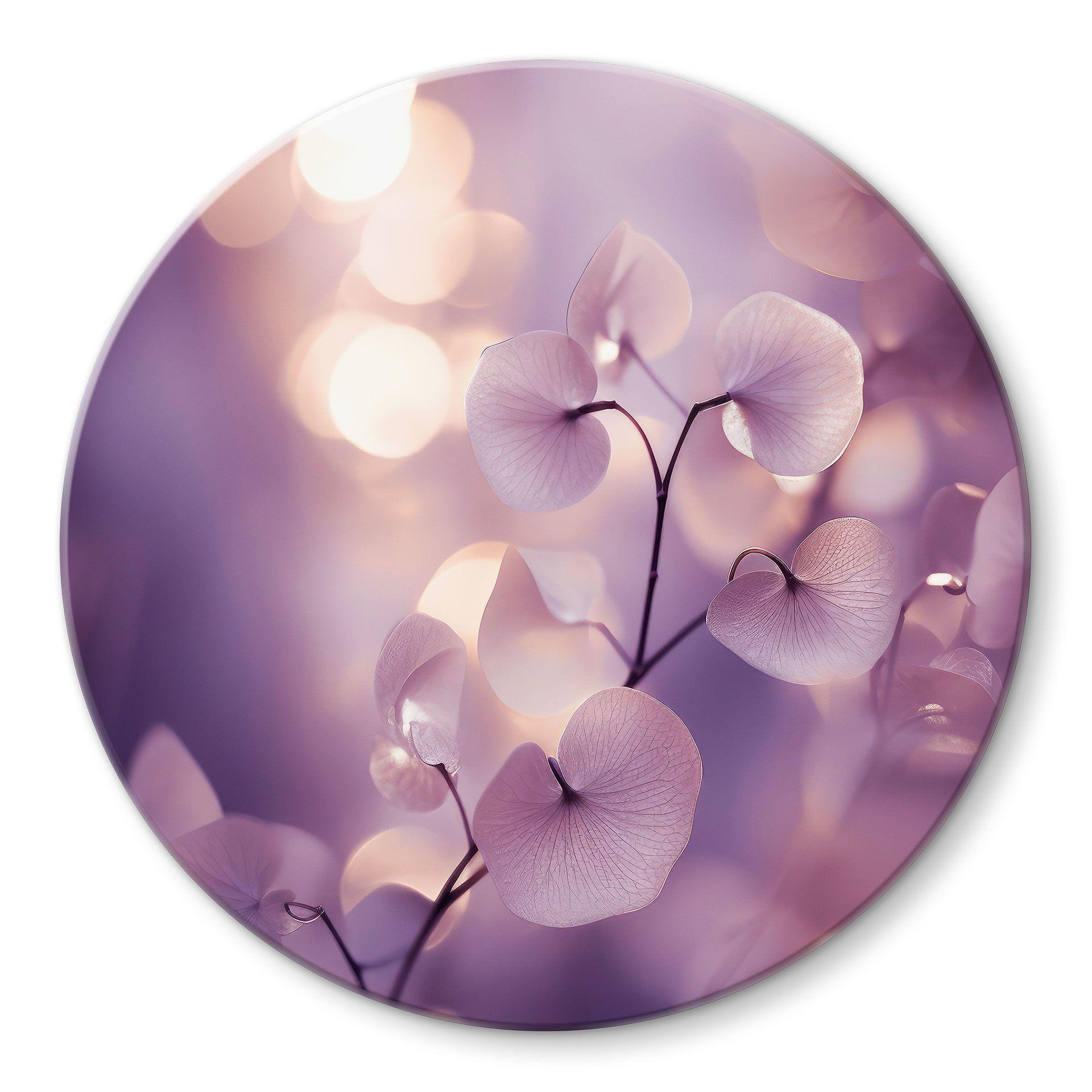 Glasbillede - Delikat orkidé i lilla - Treechild - Rund