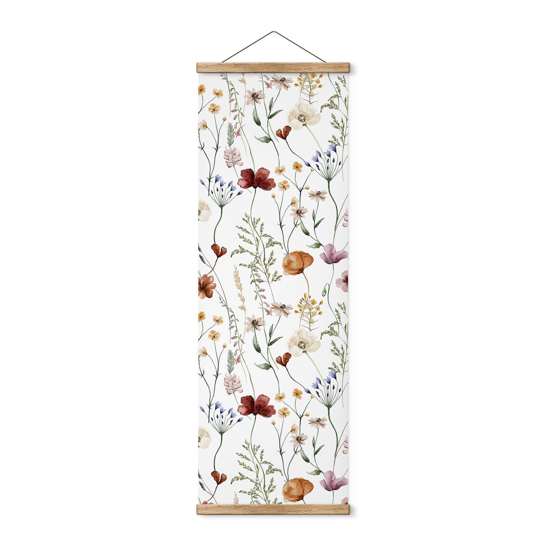 Tekstil plakat Farverige vilde blomster - UN Designs