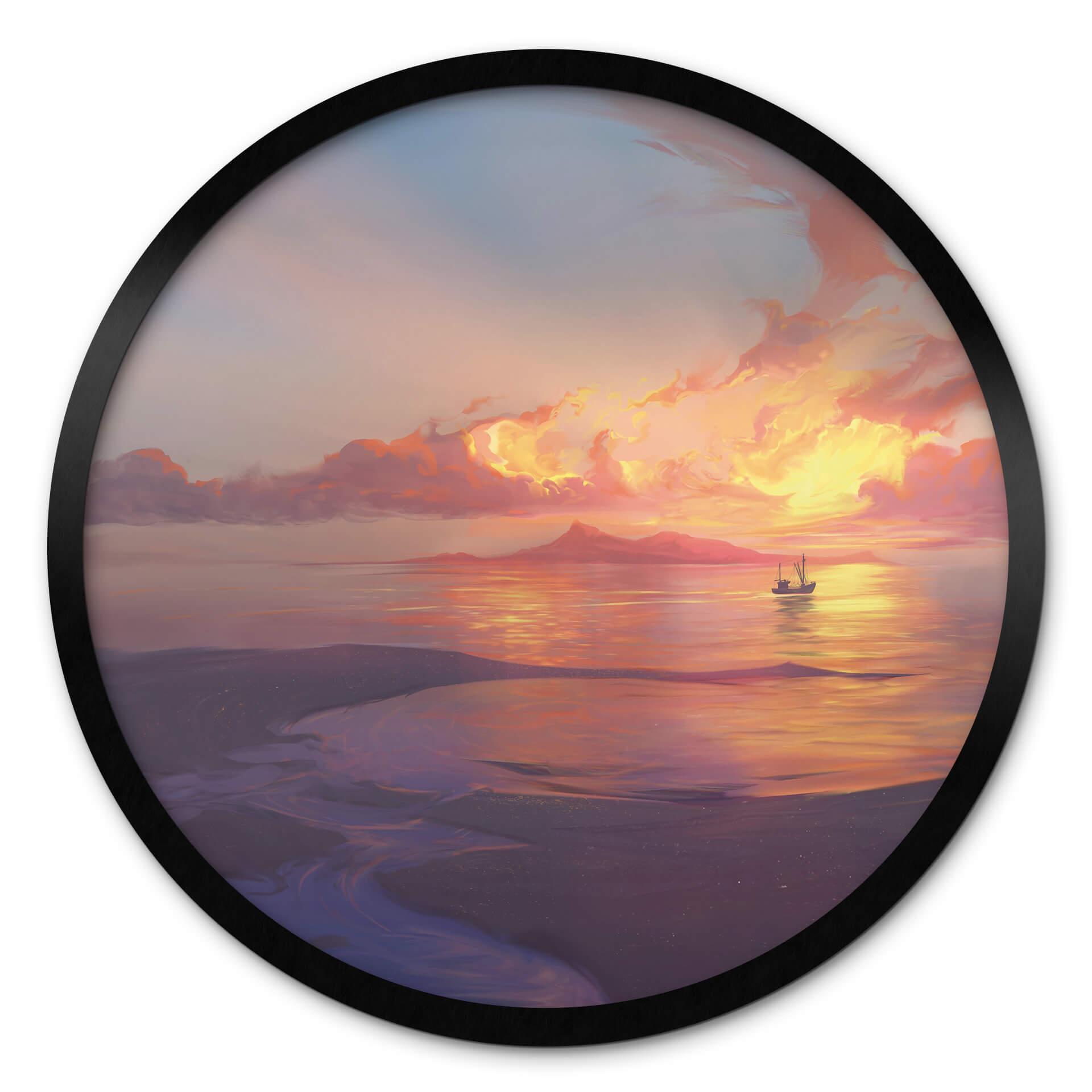 Póster aerroscape - Atardecer en el mar - Redondo
