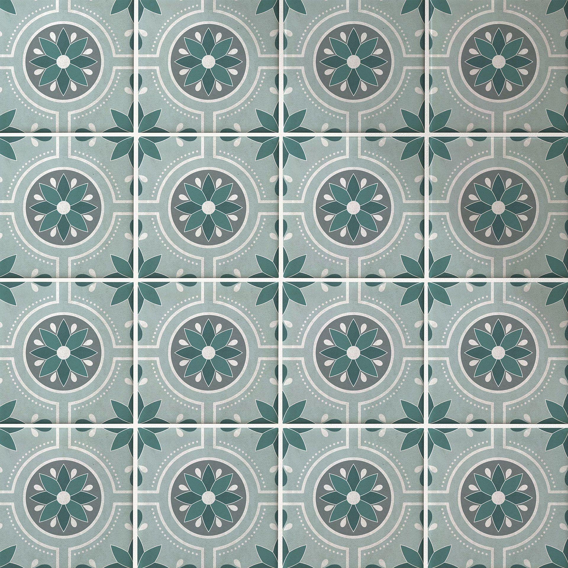 Azulejos Adhesivos flor en círculo - lote de 12